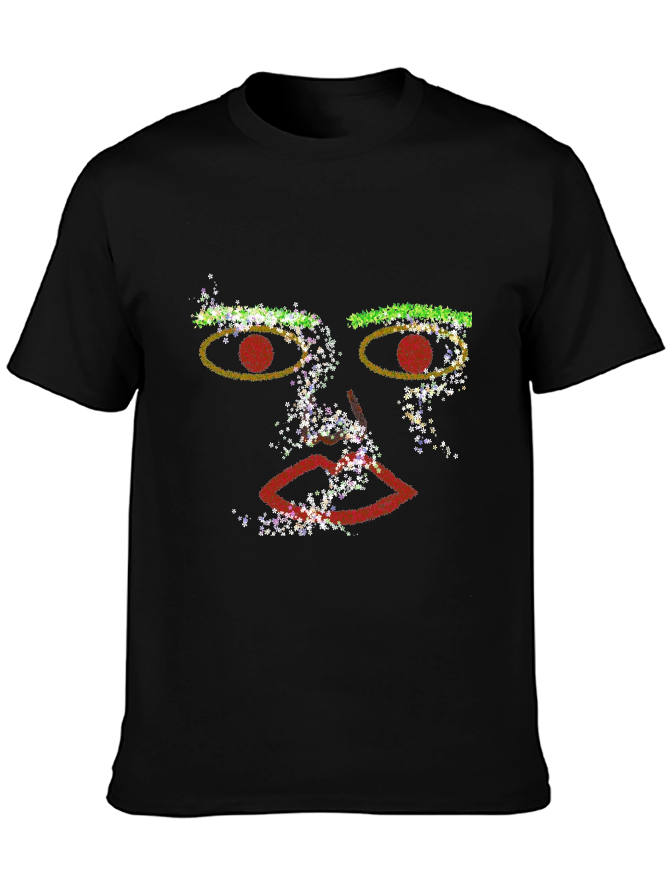 Abstract Face Graphic Black T-Shirt