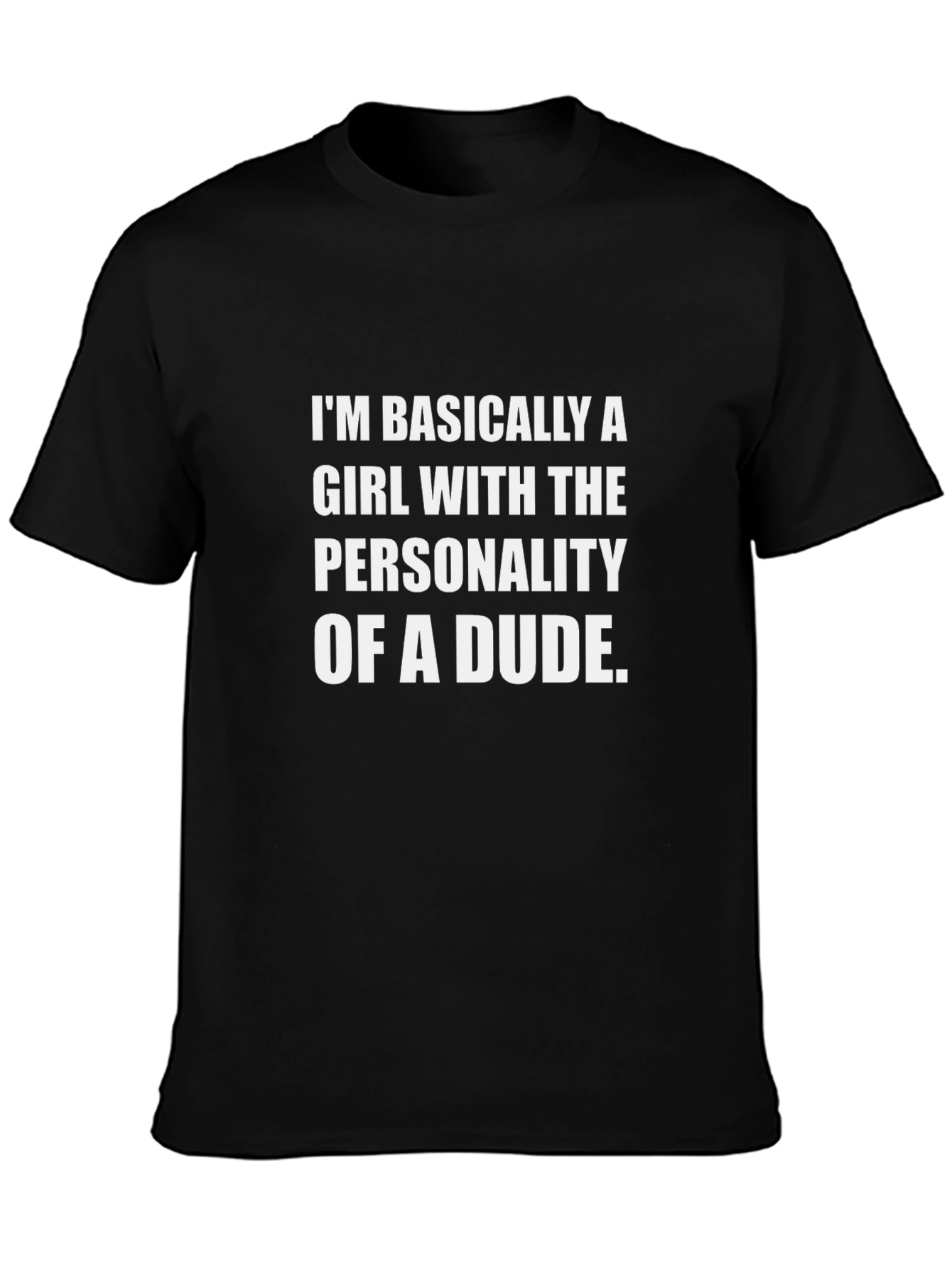 Girl Personality Dude Black Graphic T-Shirt