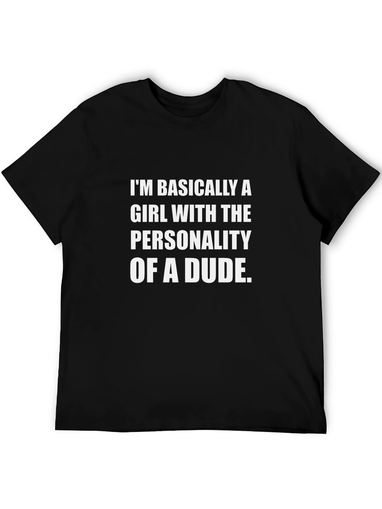 Girl Personality Dude Black Graphic T-Shirt