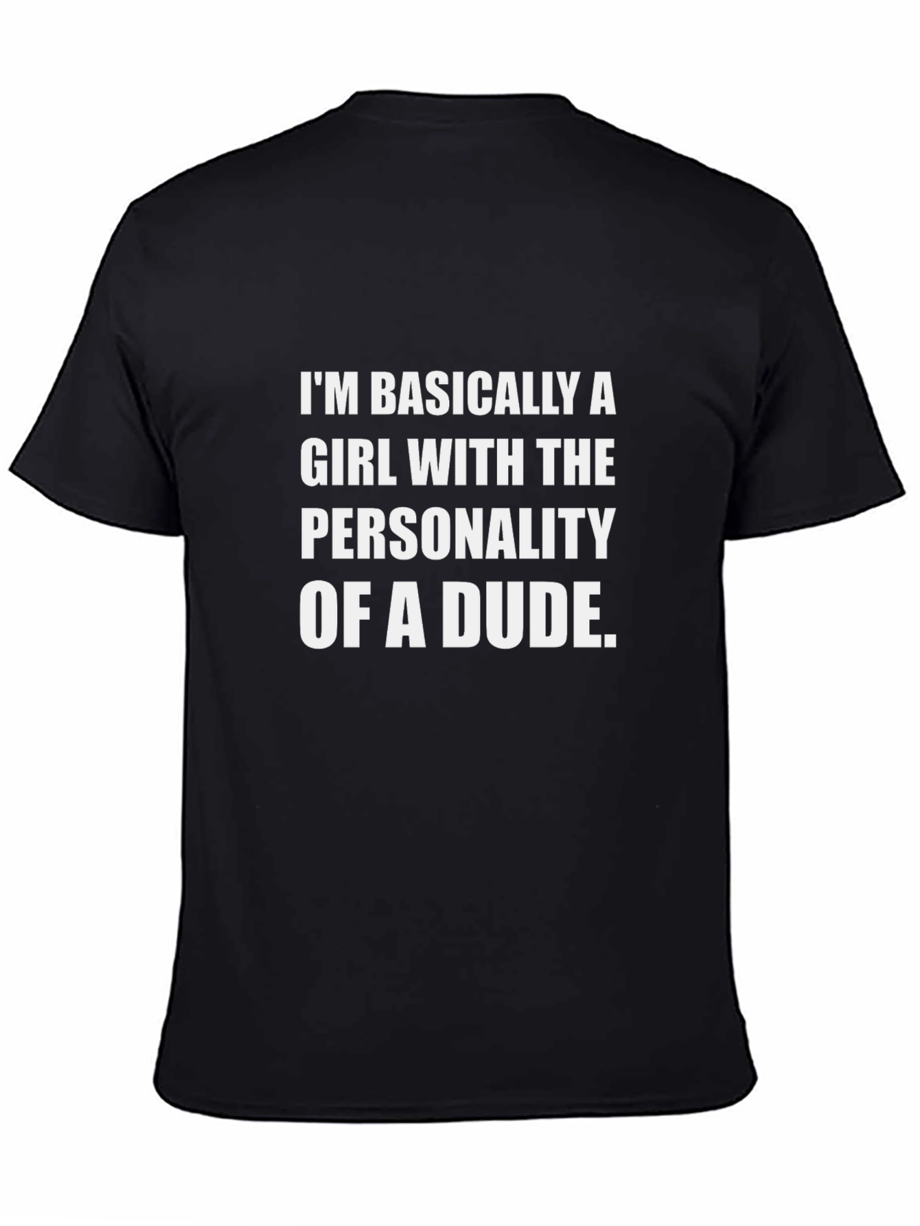 Girl Personality Dude Black Graphic T-Shirt