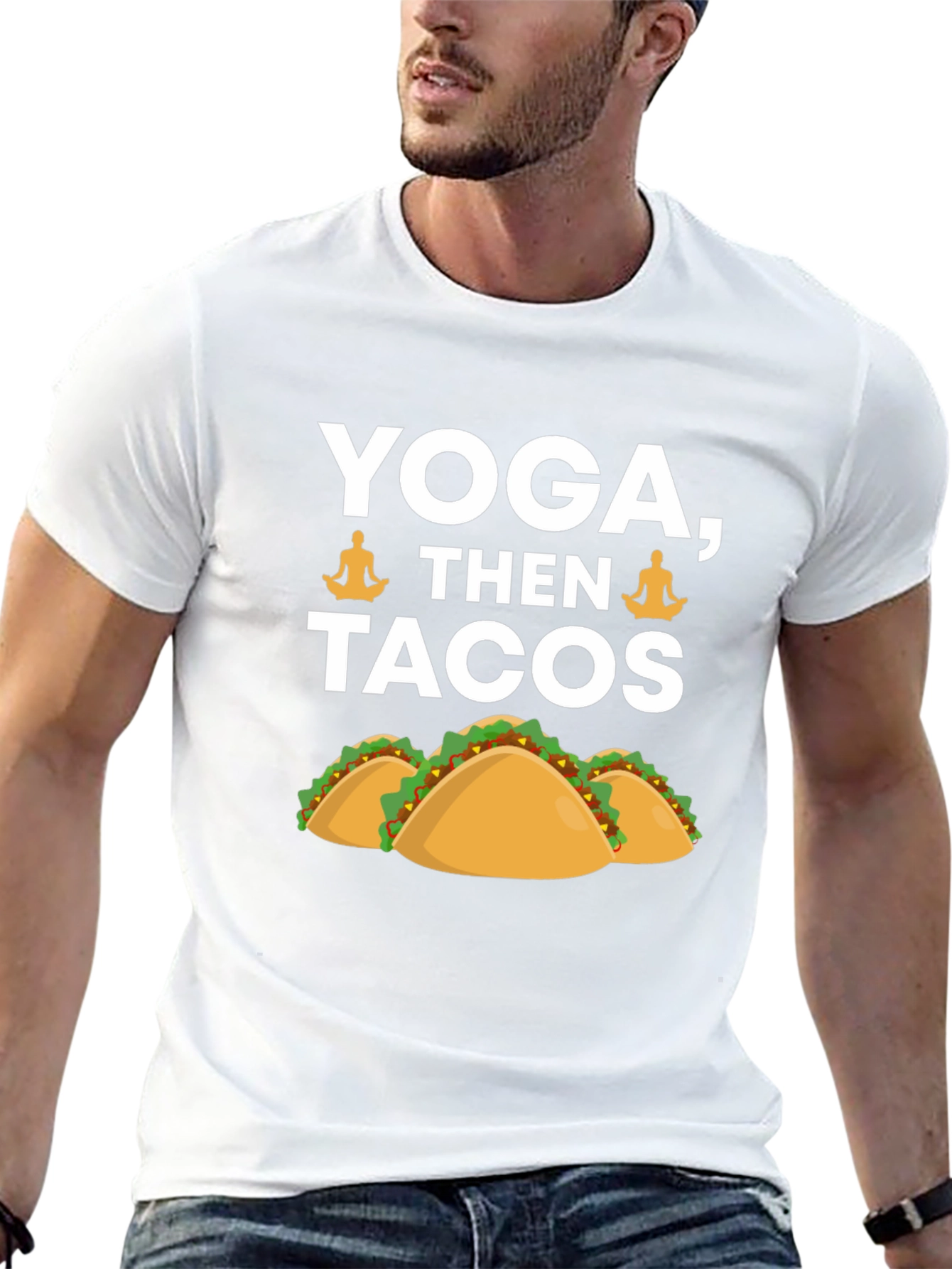 Yoga Then Tacos Graphic Tee - Black