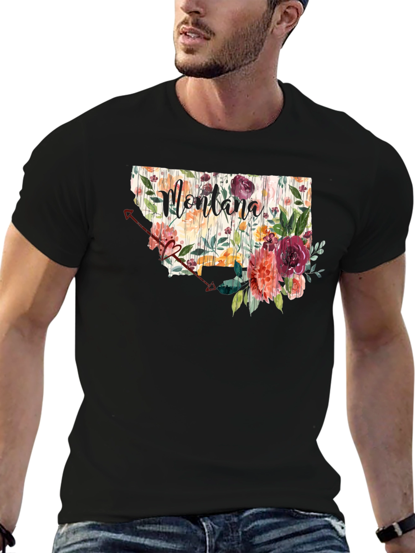 Floral Montana State Graphic Tee