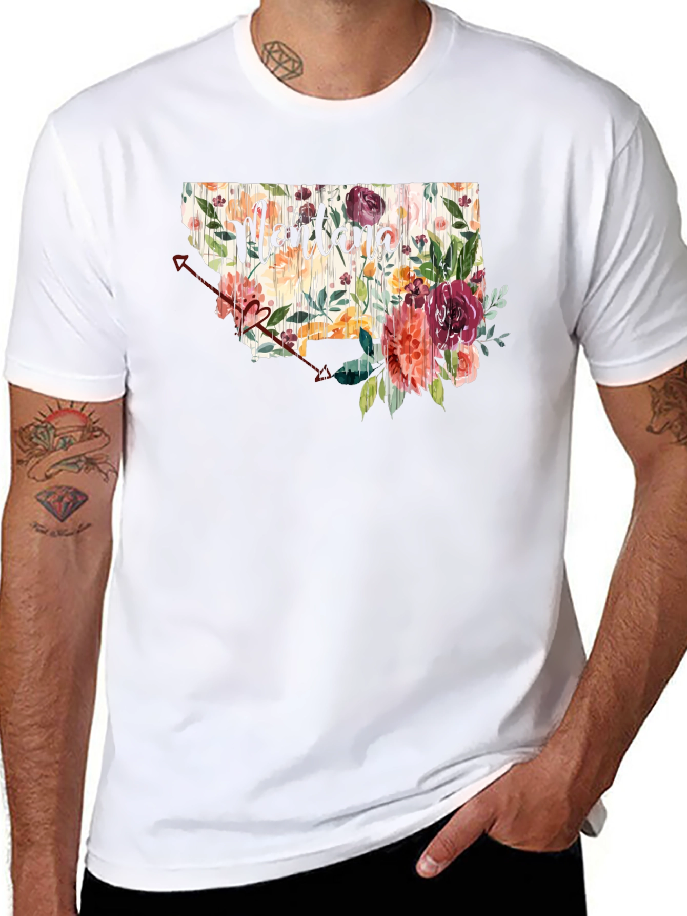 Floral Montana State Graphic Tee