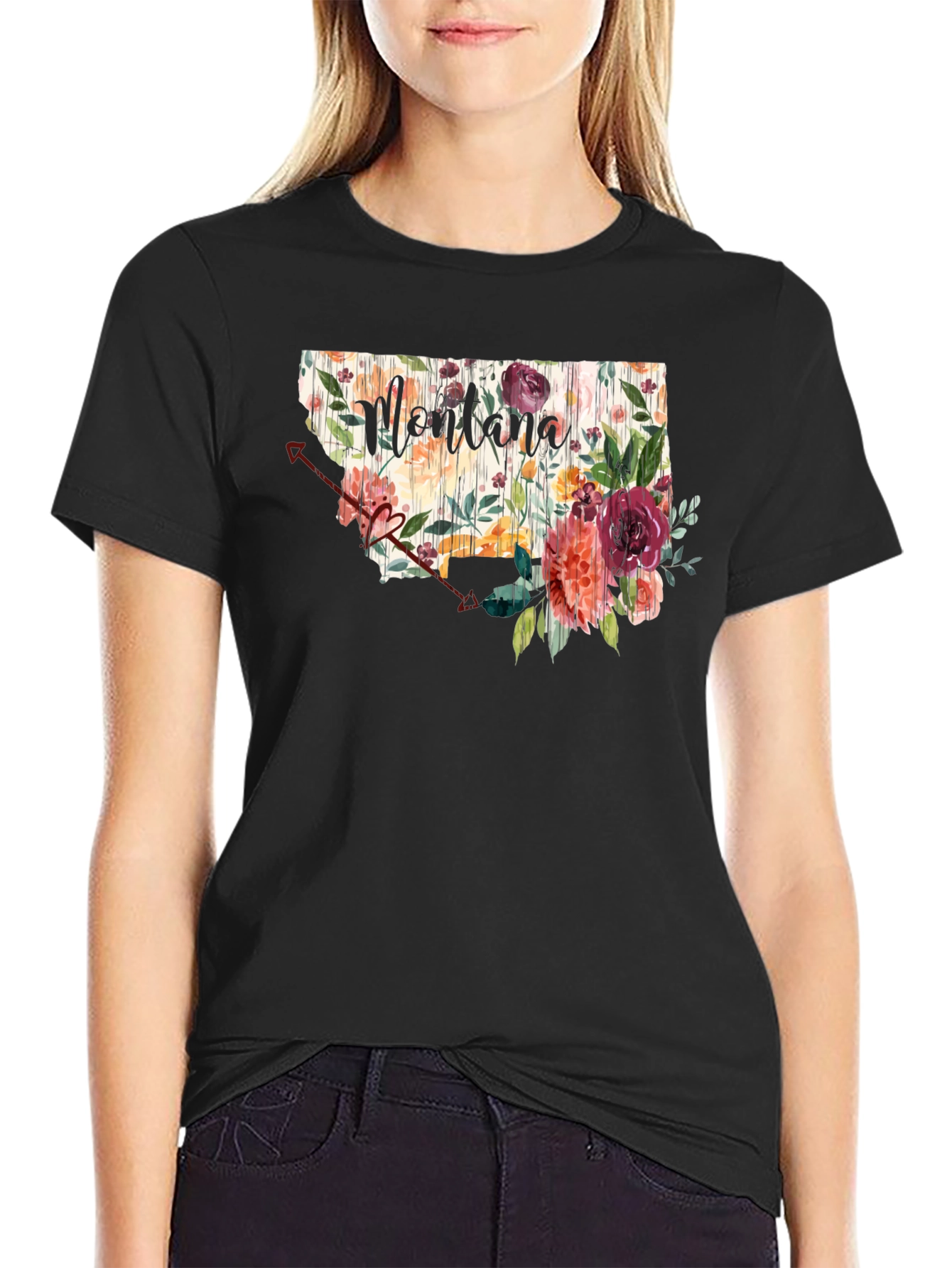 Floral Montana State Graphic Tee