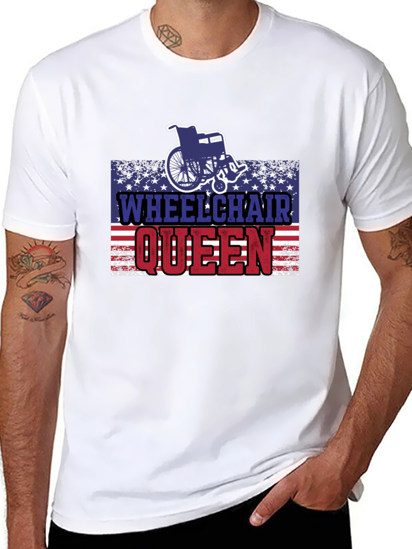 Wheelchair Queen USA Patriotic T-Shirt