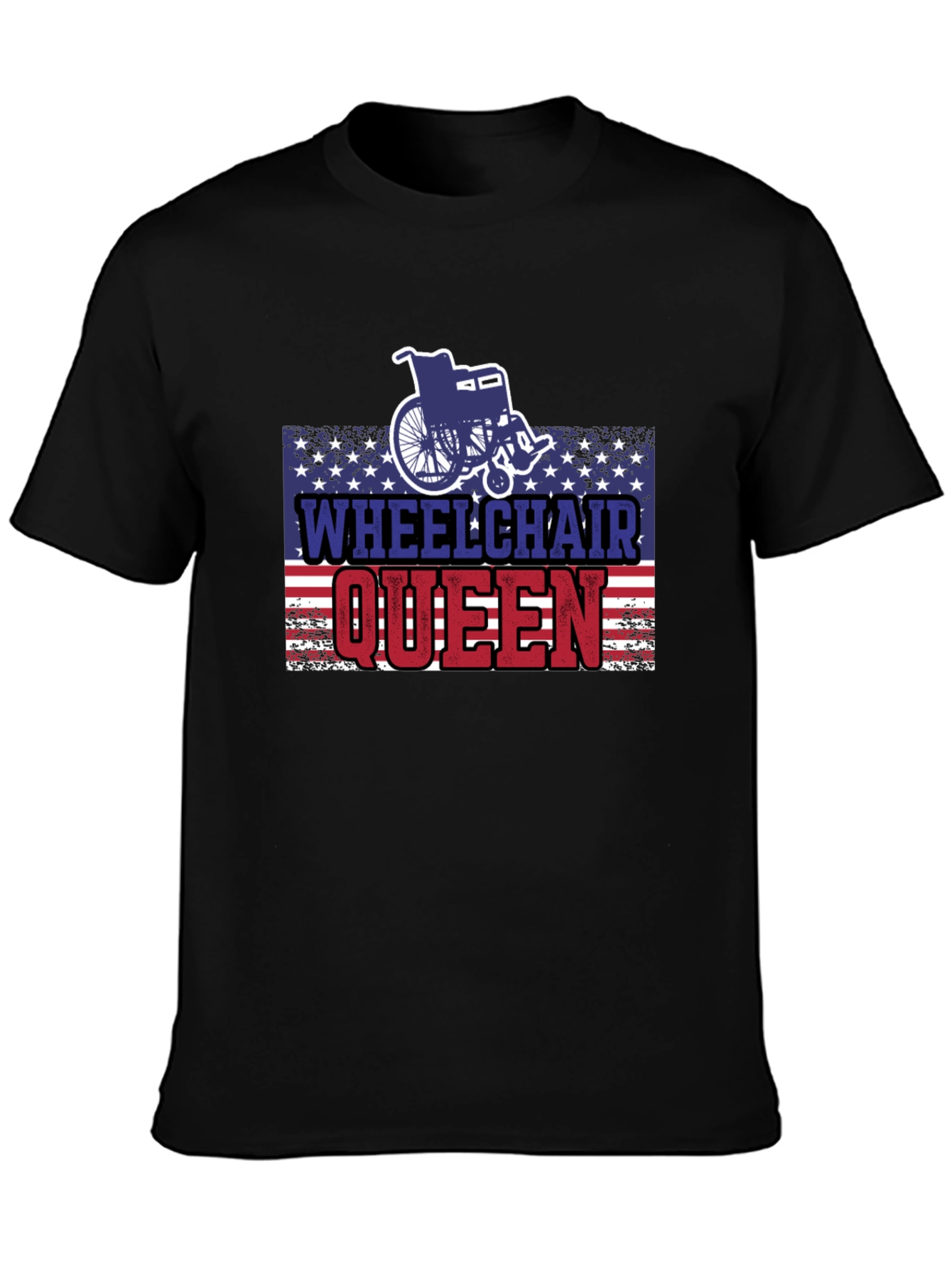 Wheelchair Queen USA Patriotic T-Shirt