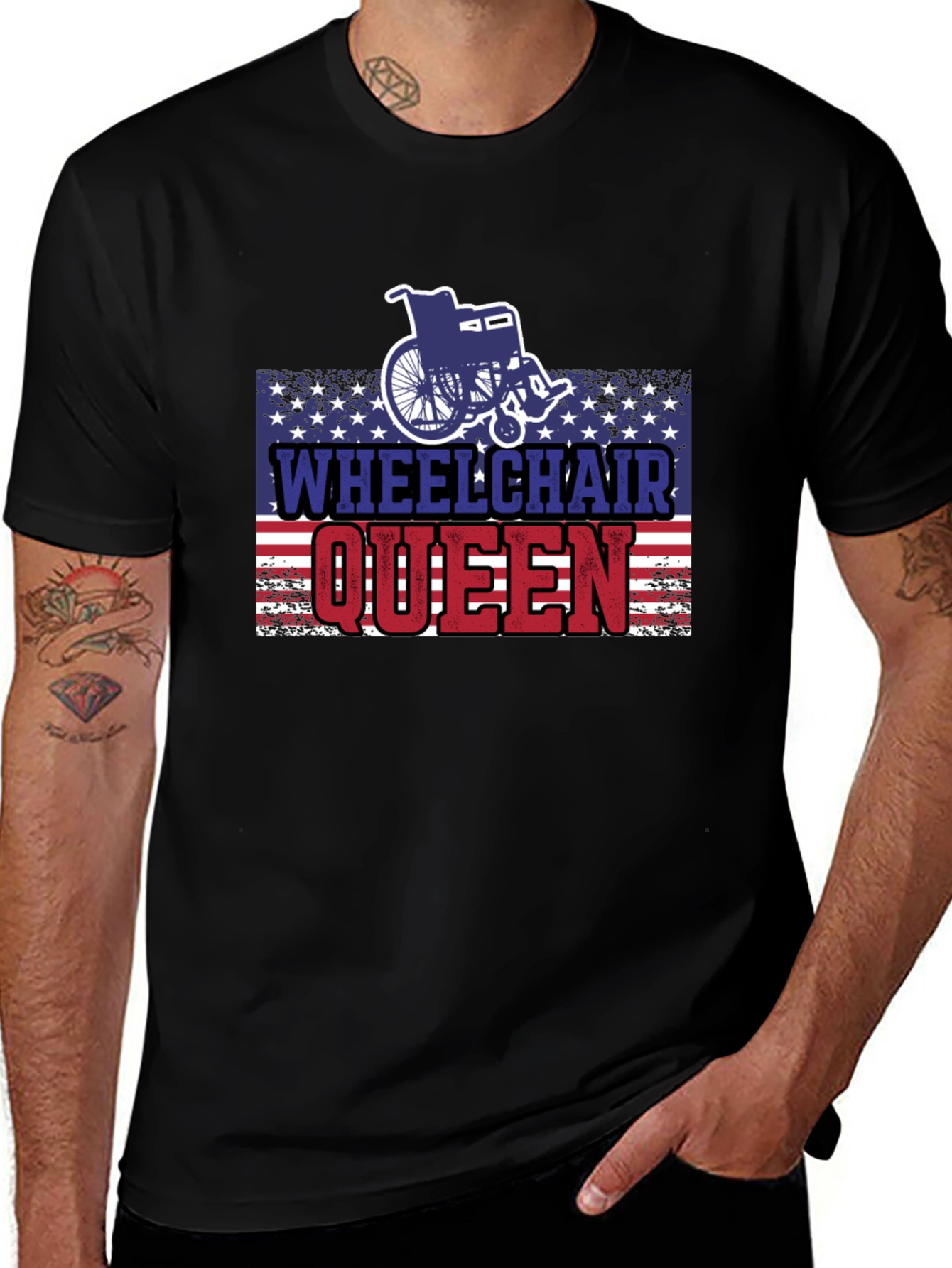 Wheelchair Queen USA Patriotic T-Shirt