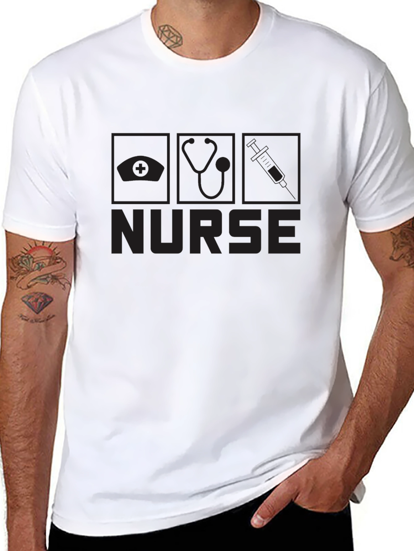 Nurse Graphic T-Shirt - Black Cotton Tee
