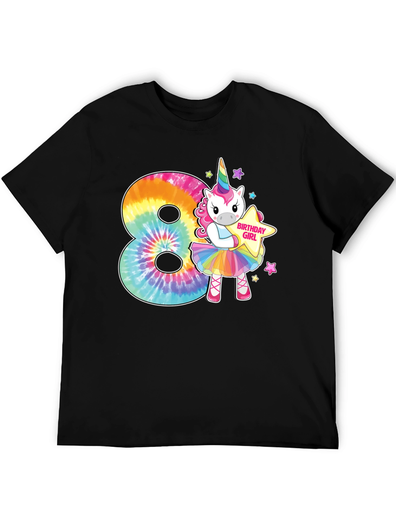 Birthday Girl 8th Unicorn Rainbow T-Shirt