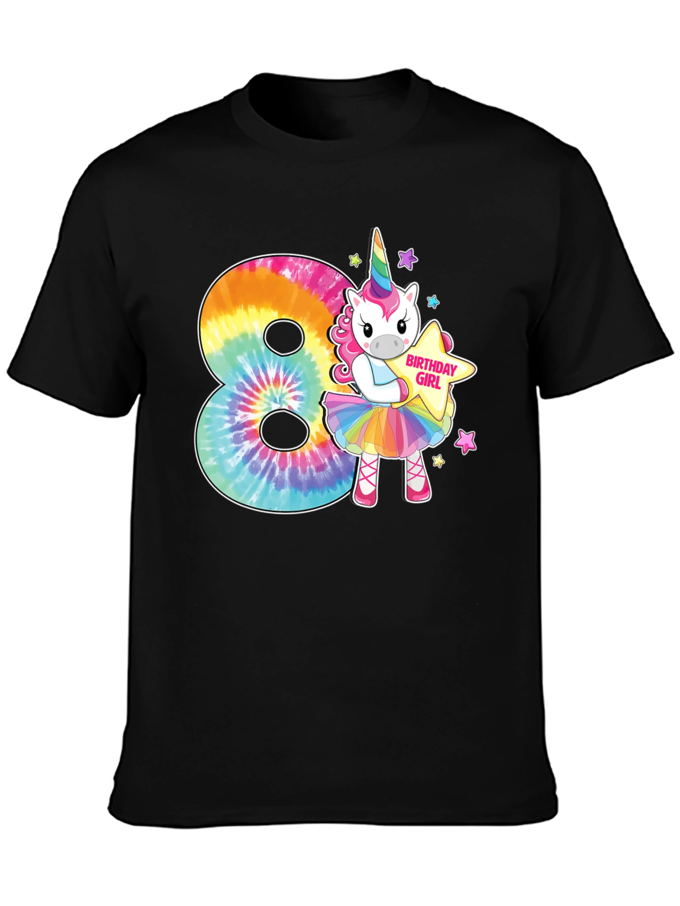 Birthday Girl 8th Unicorn Rainbow T-Shirt
