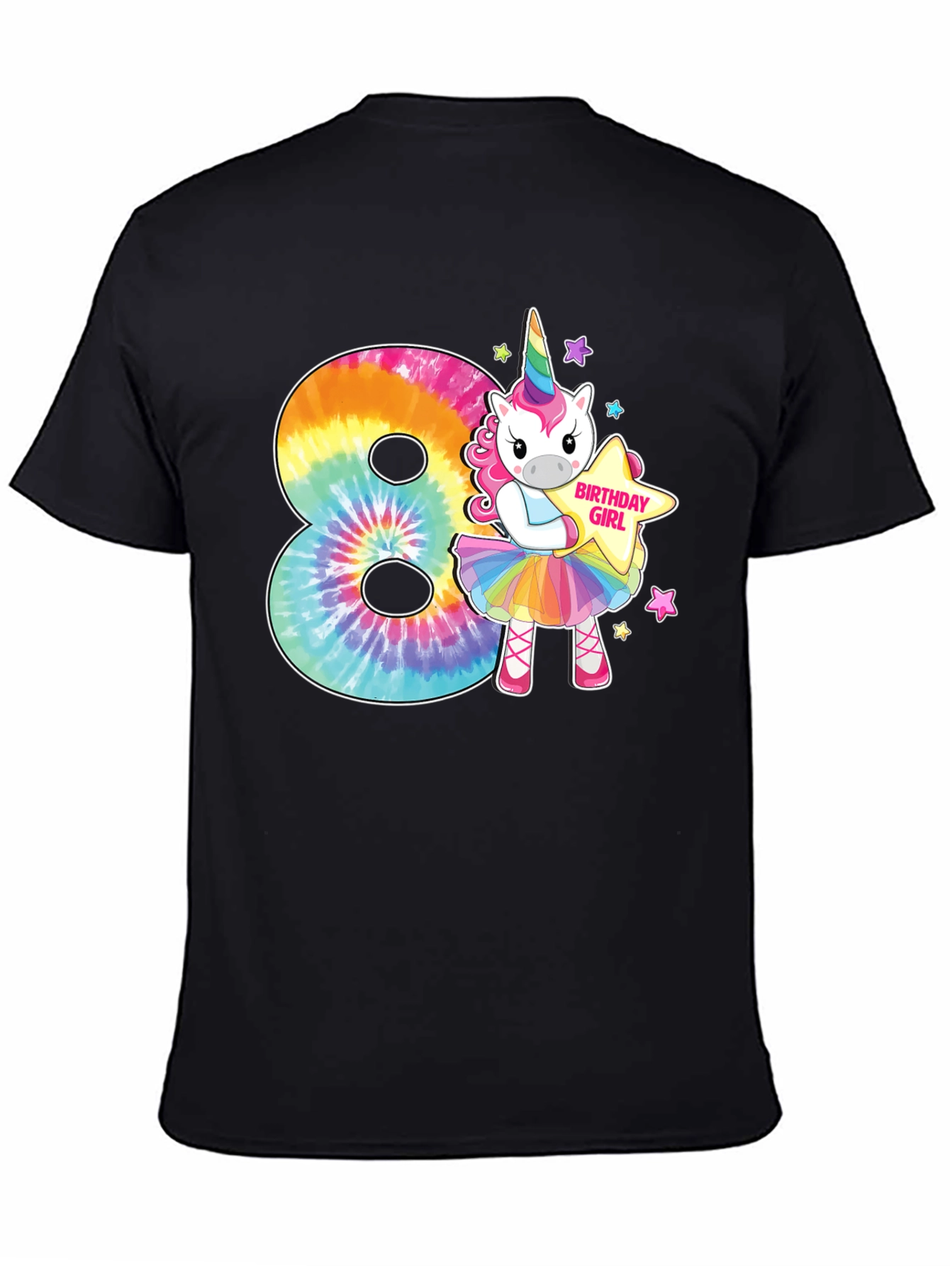 Birthday Girl 8th Unicorn Rainbow T-Shirt
