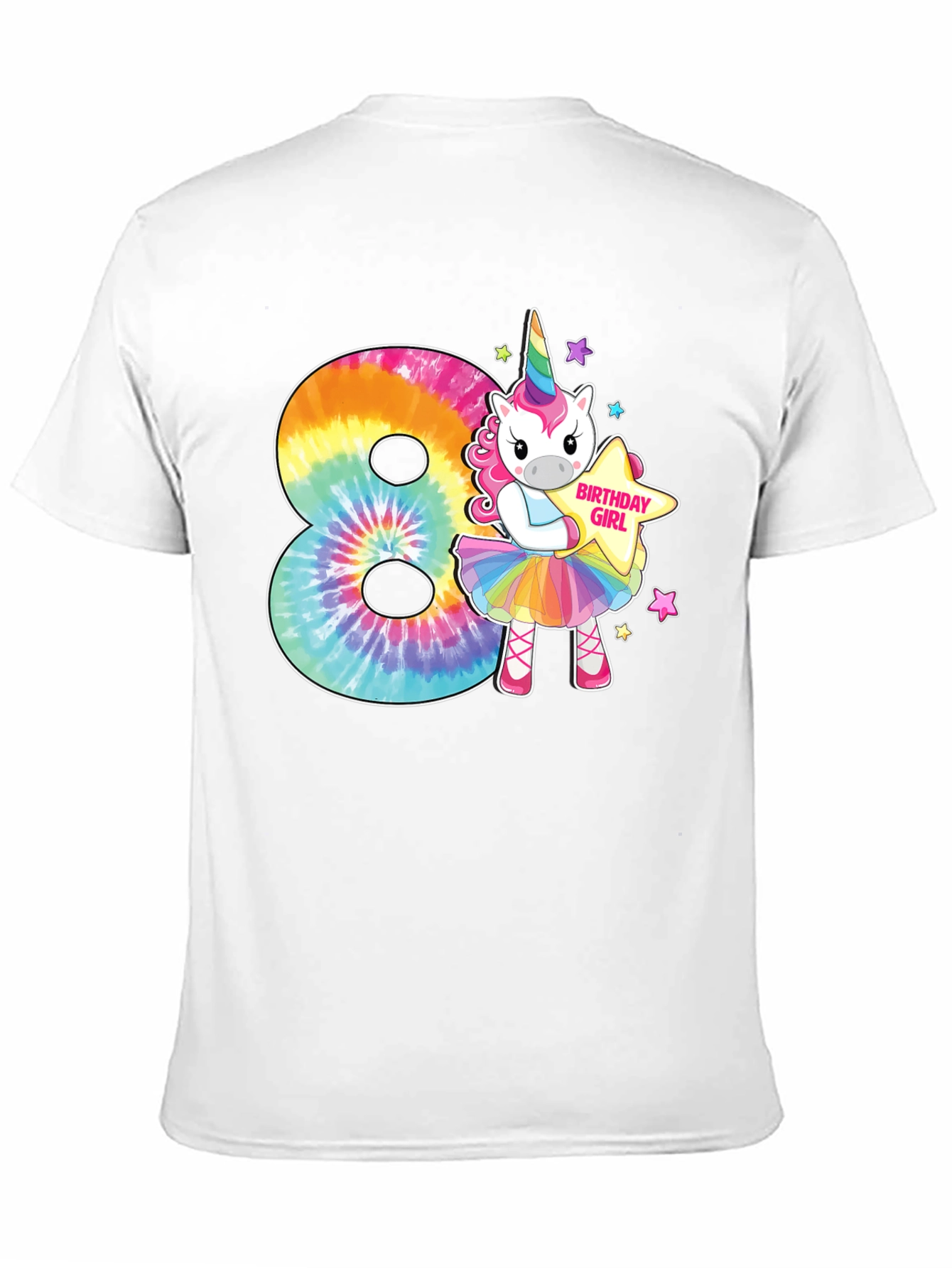 Birthday Girl 8th Unicorn Rainbow T-Shirt