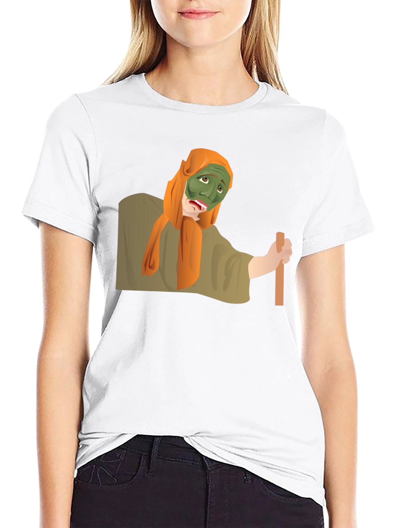 Funny Green Mask Man Graphic Tee