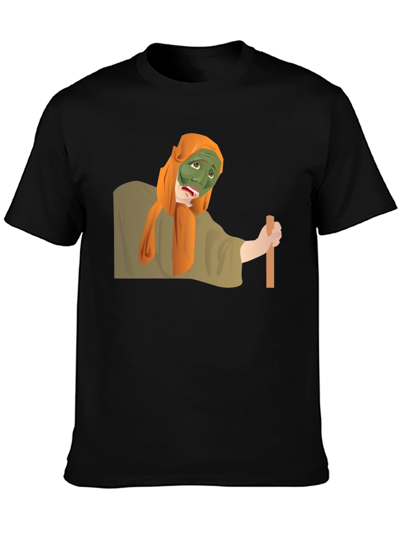 Funny Green Mask Man Graphic Tee