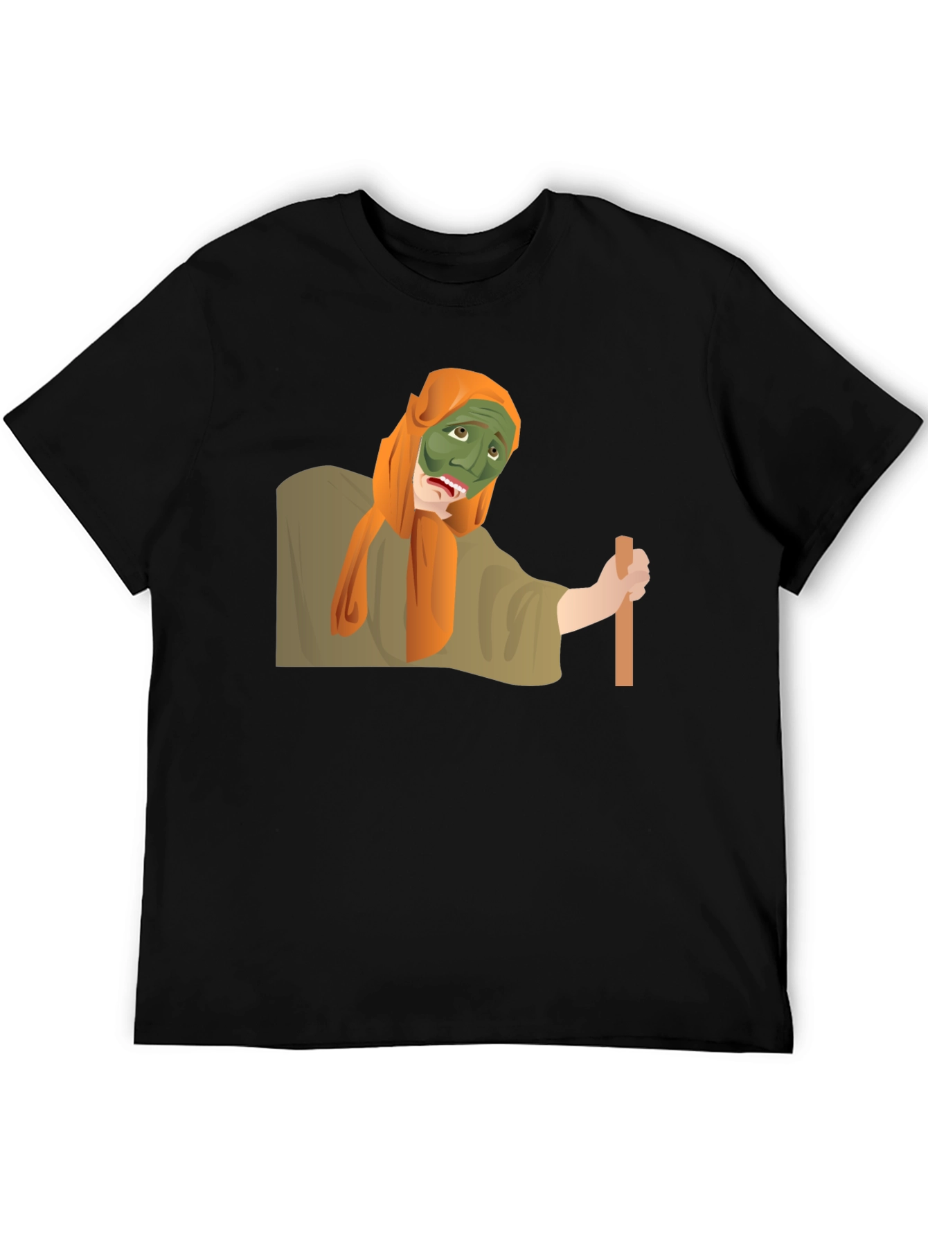 Funny Green Mask Man Graphic Tee