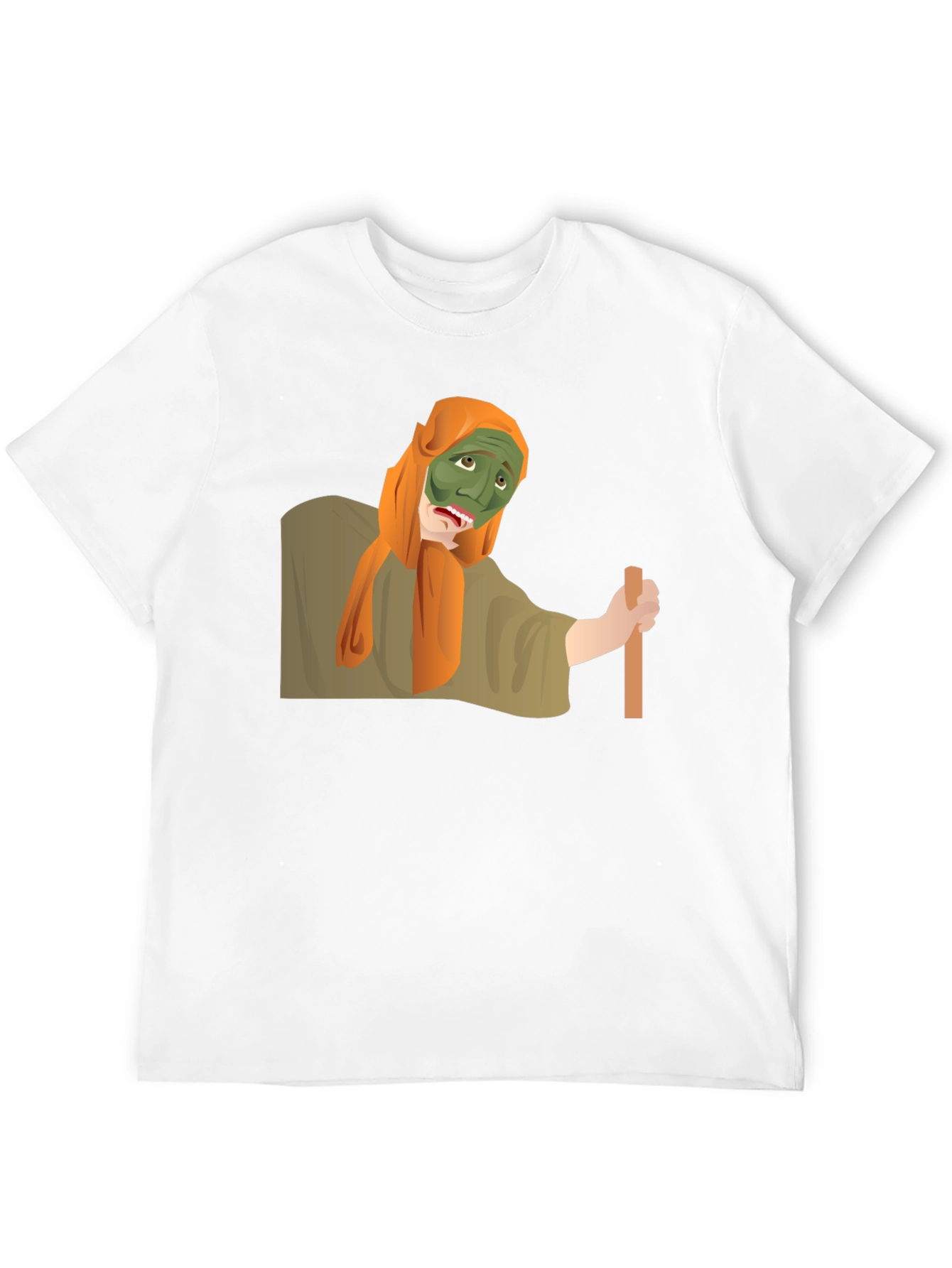 Funny Green Mask Man Graphic Tee