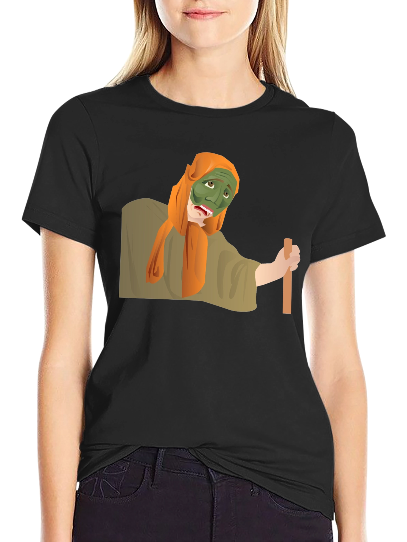 Funny Green Mask Man Graphic Tee