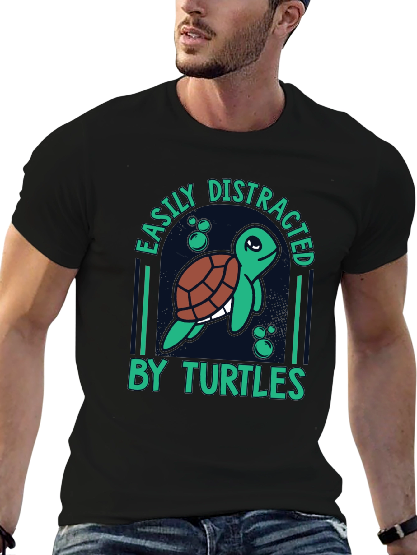 Easily Distracted by Turtles Graphic Tee