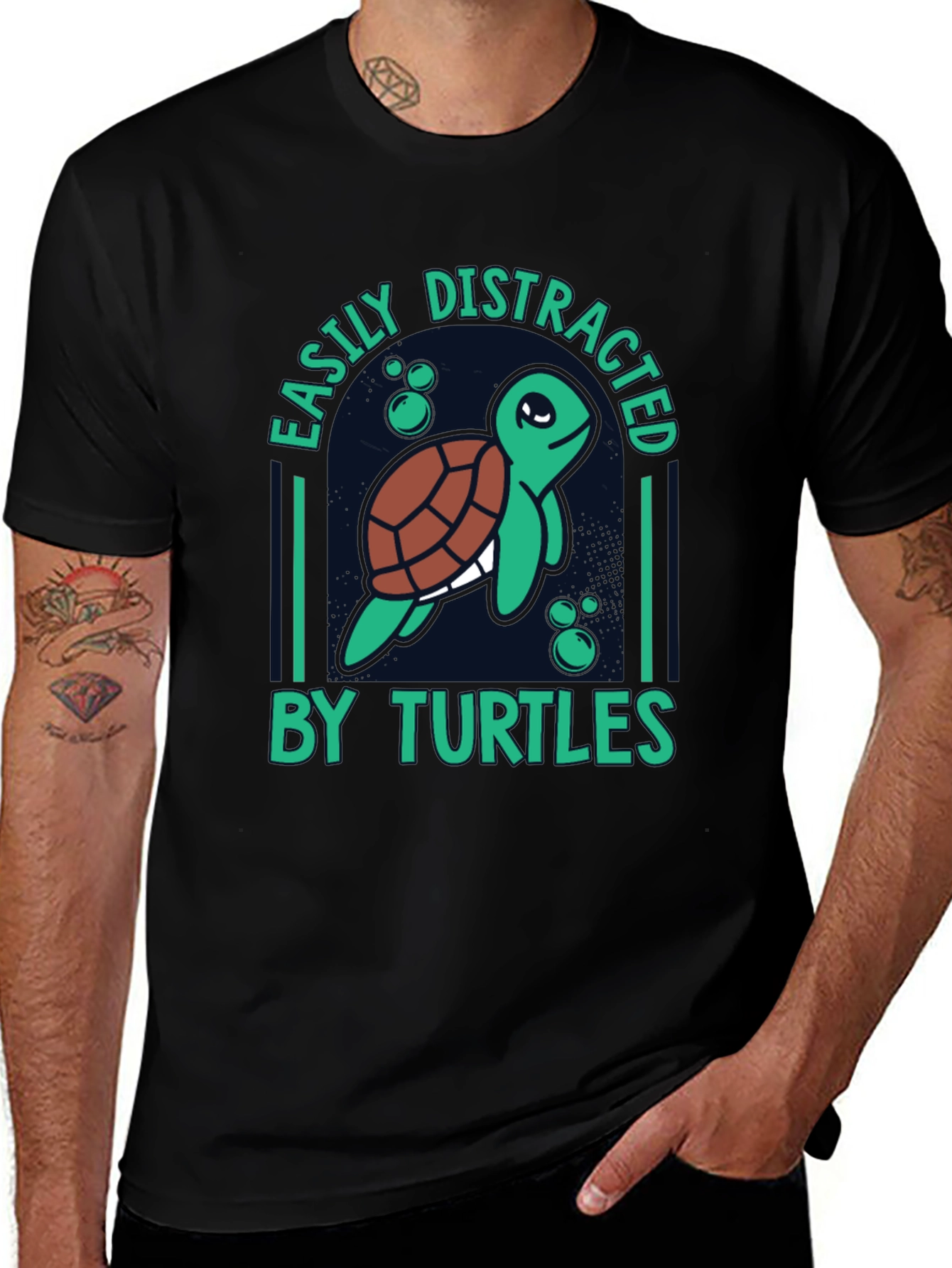Easily Distracted by Turtles Graphic Tee