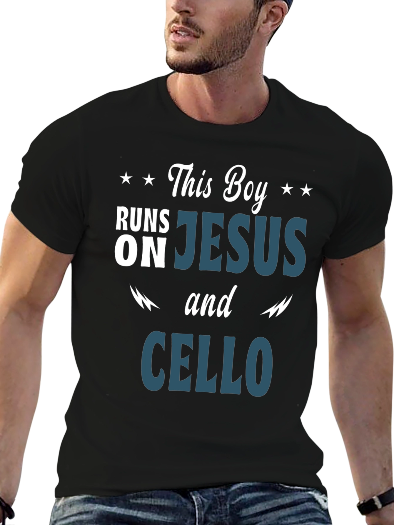 Runs On Jesus and Cello T-Shirt
