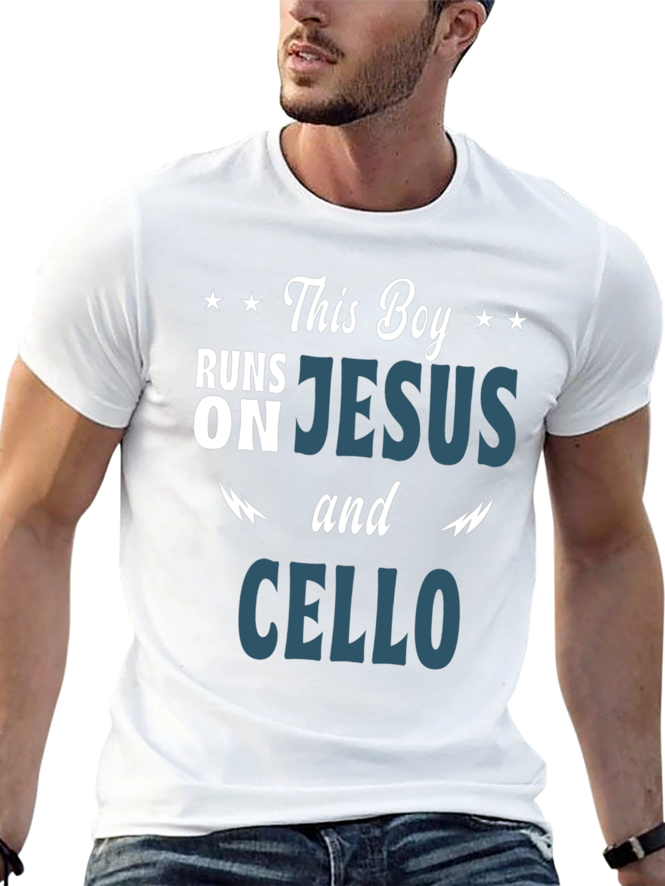 Runs On Jesus and Cello T-Shirt