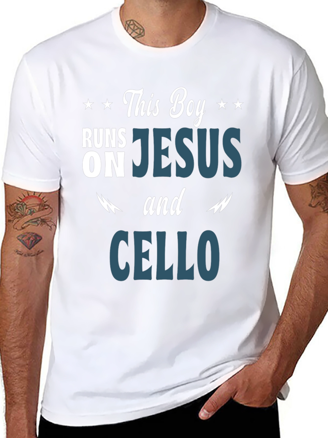 Runs On Jesus and Cello T-Shirt