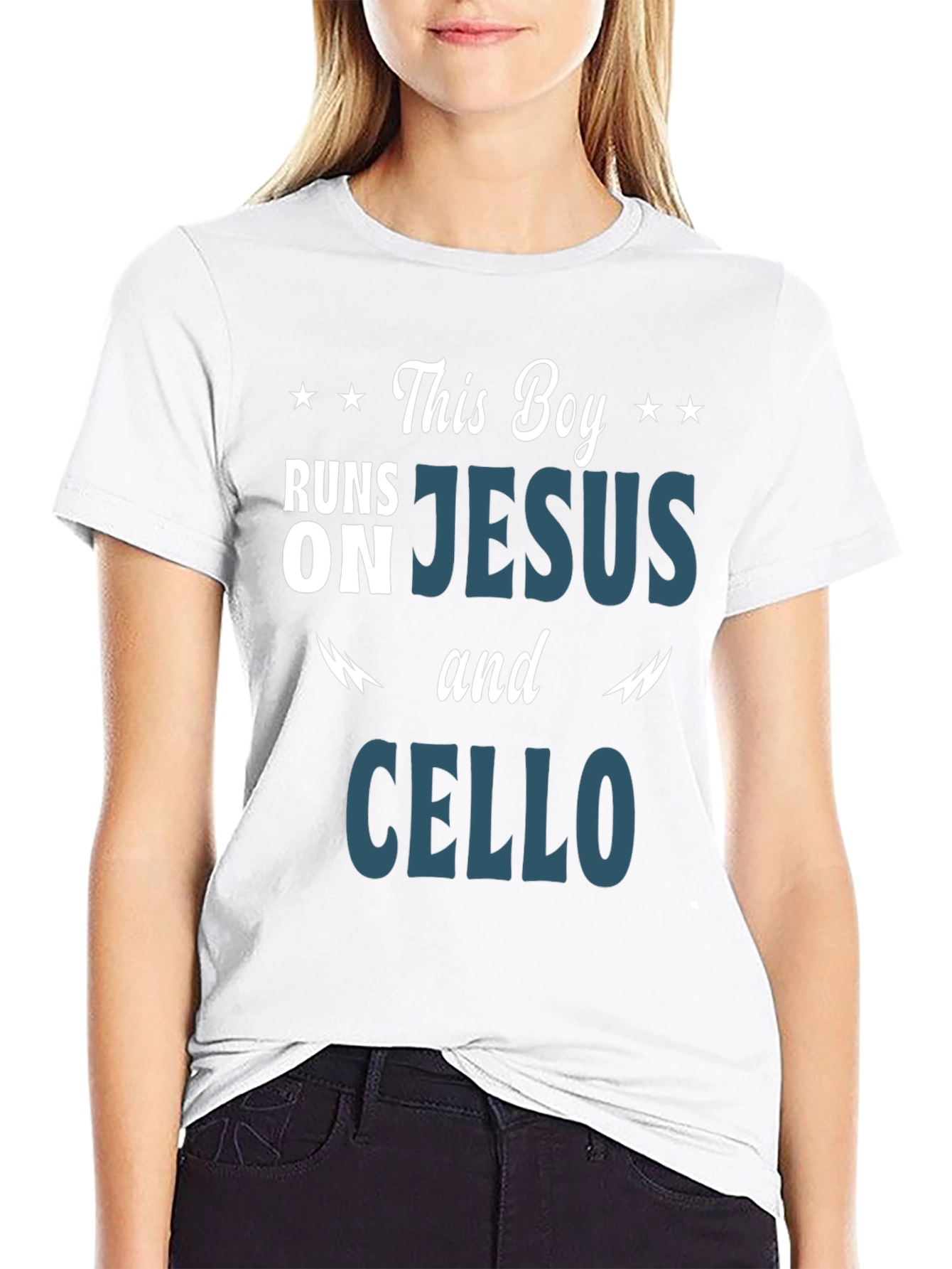 Runs On Jesus and Cello T-Shirt