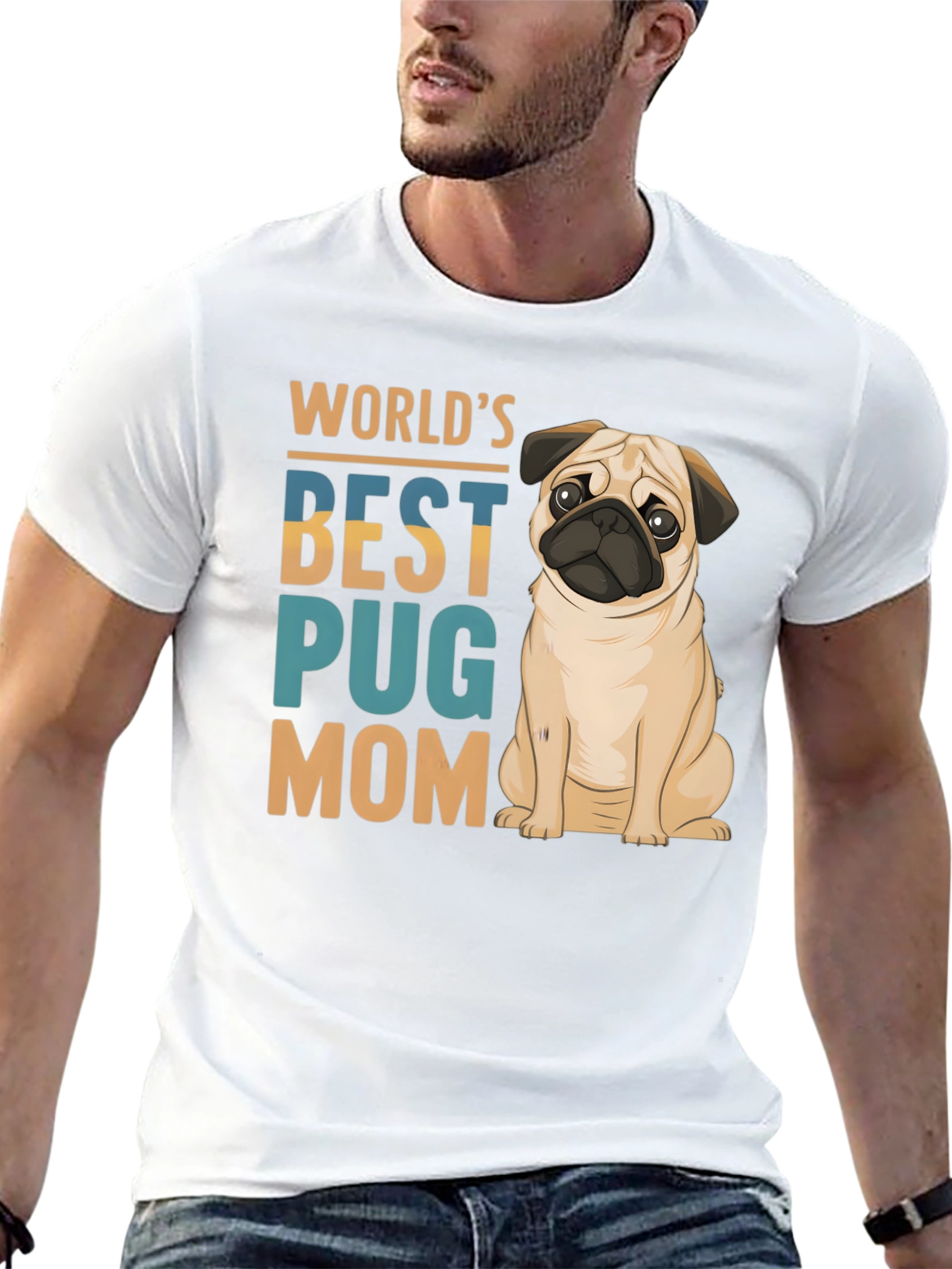 Worlds Best Pug Mom Black T-Shirt