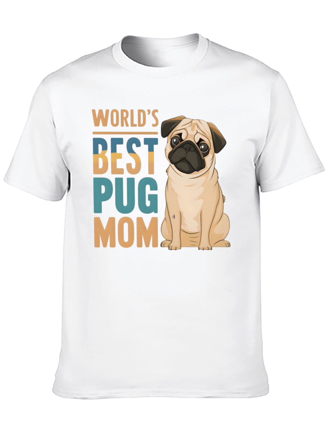 Worlds Best Pug Mom Black T-Shirt