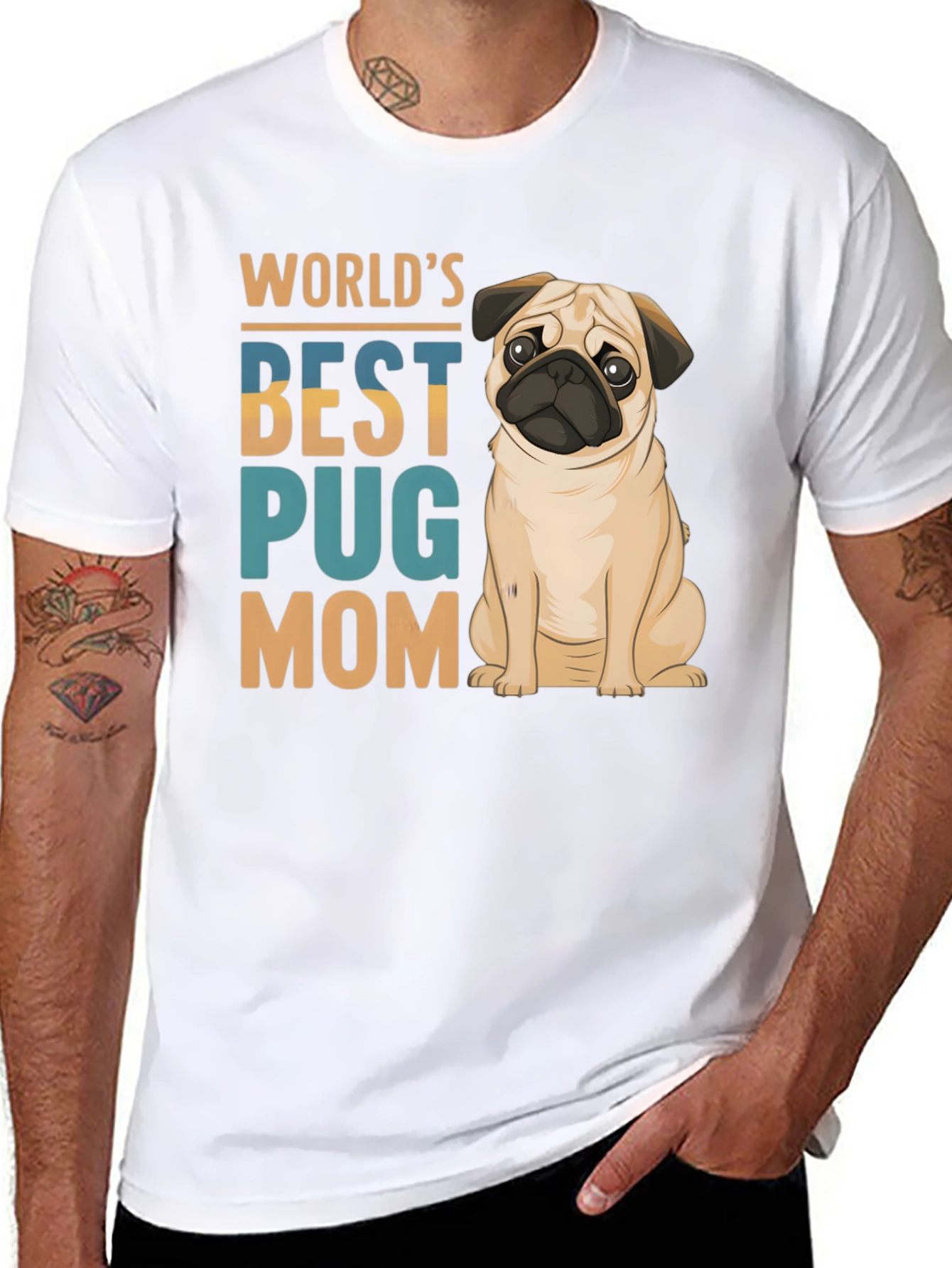 Worlds Best Pug Mom Black T-Shirt
