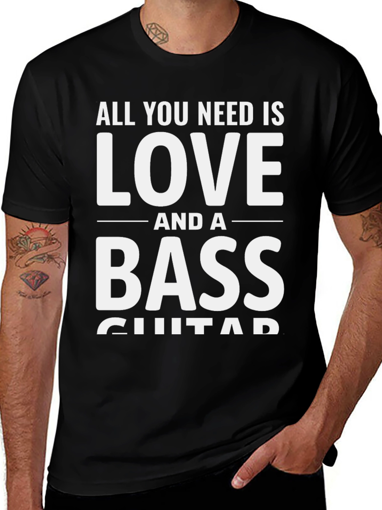 Love and a Bass Guitar T-Shirt - Musician Tee