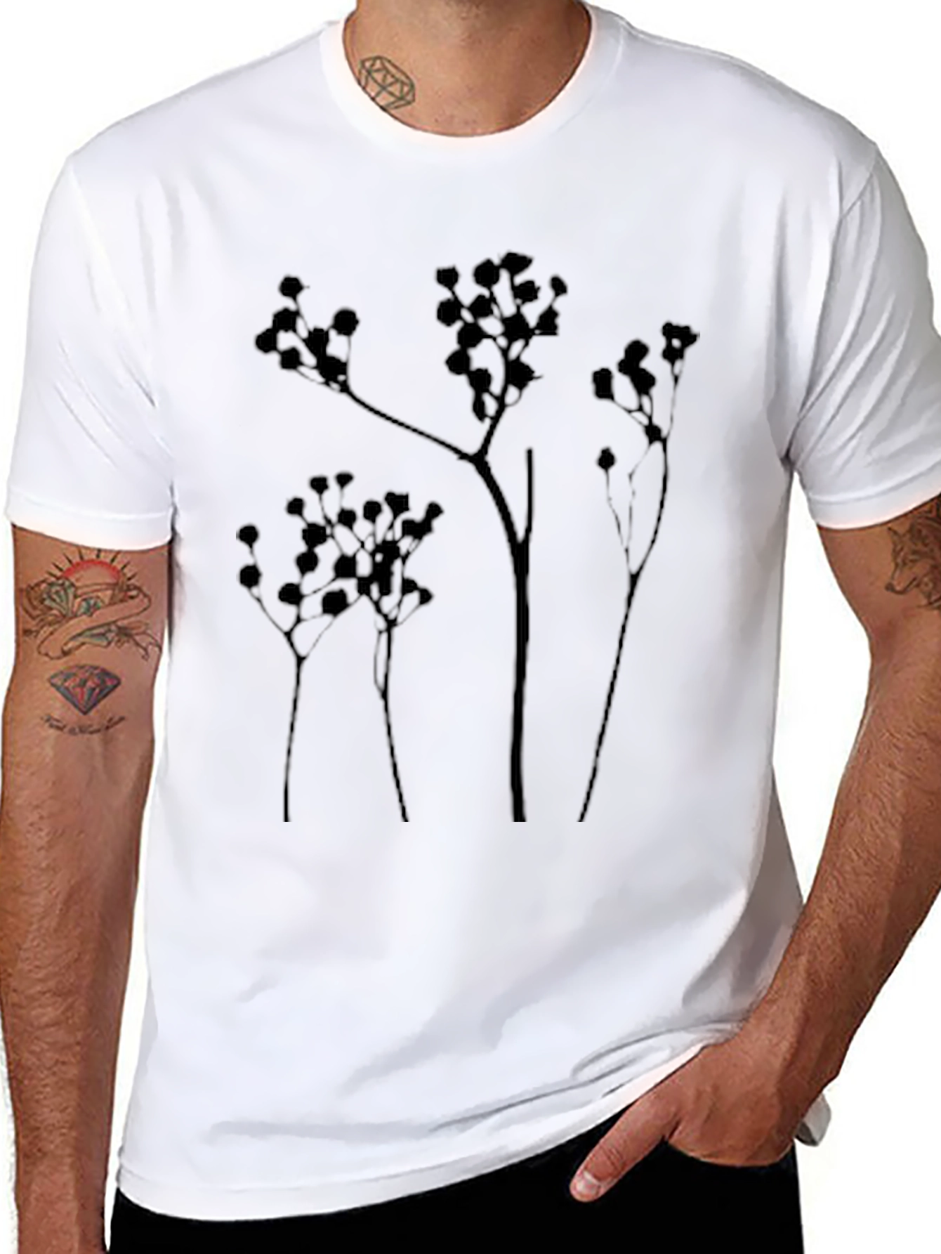 Botanical Silhouette T-Shirt - Modern Graphic Tee
