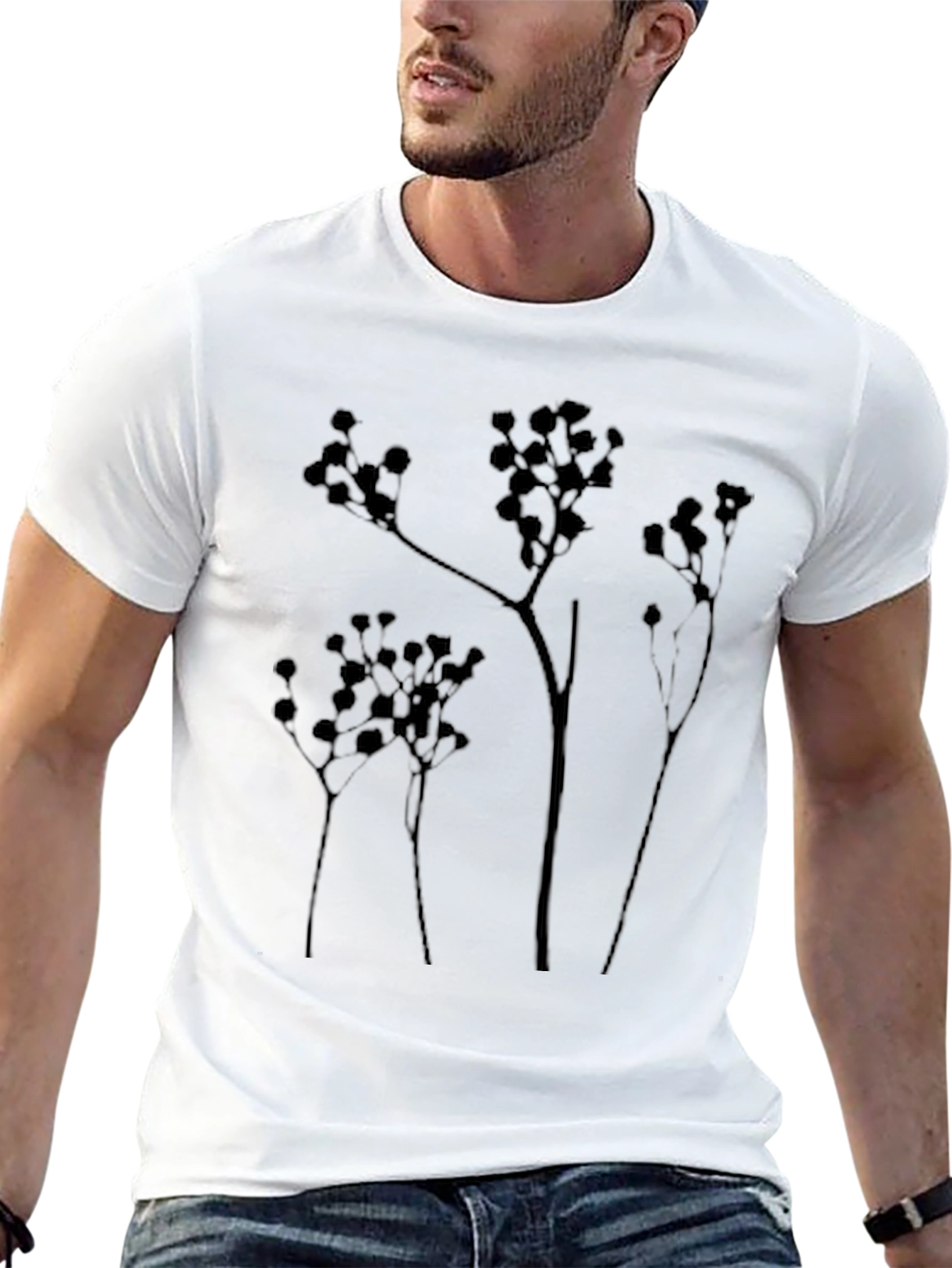 Botanical Silhouette T-Shirt - Modern Graphic Tee