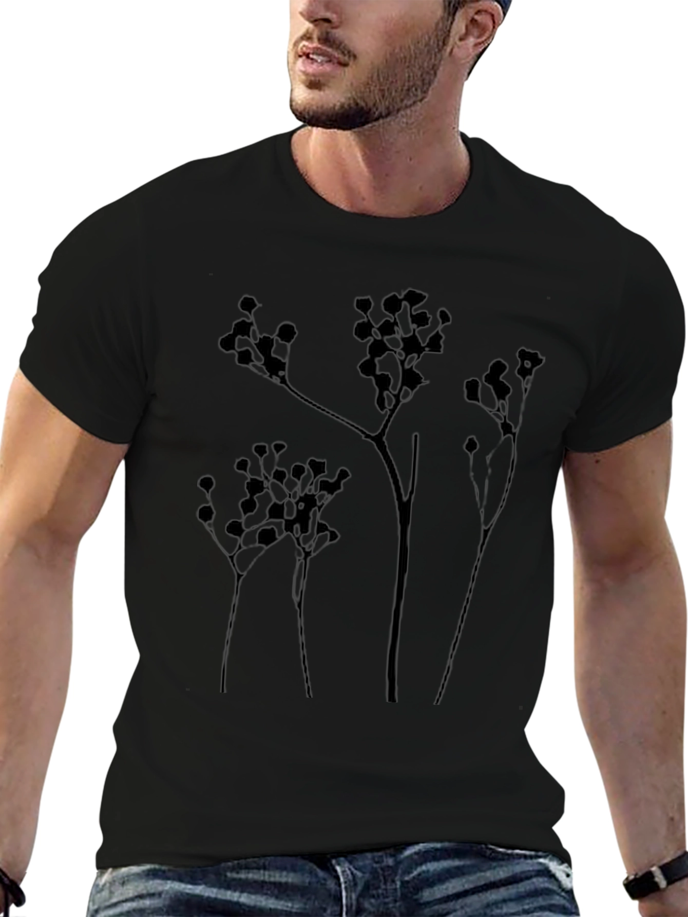 Botanical Silhouette T-Shirt - Modern Graphic Tee