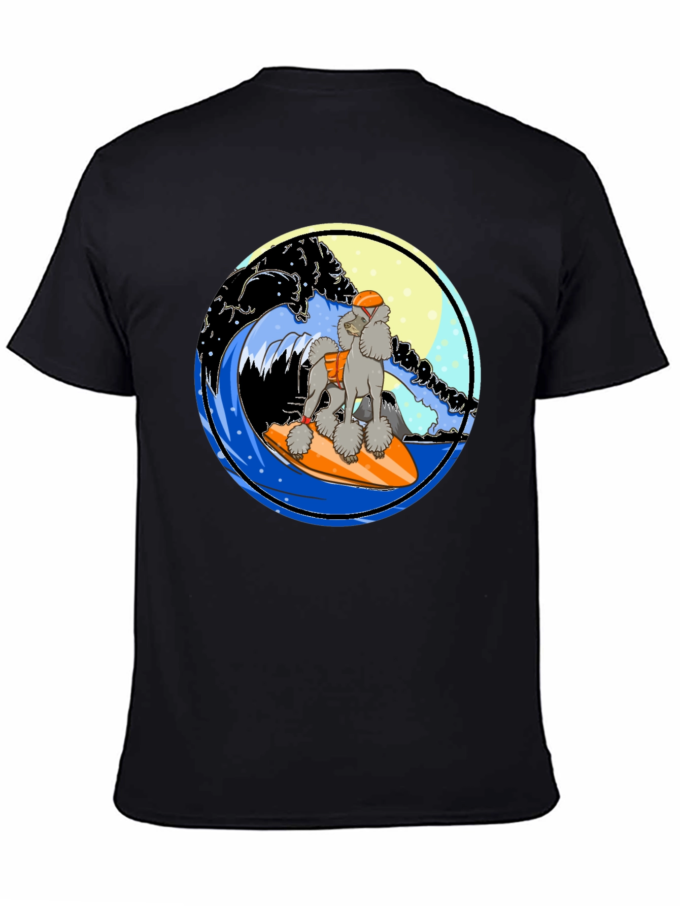 Surfing Poodle Graphic T-Shirt
