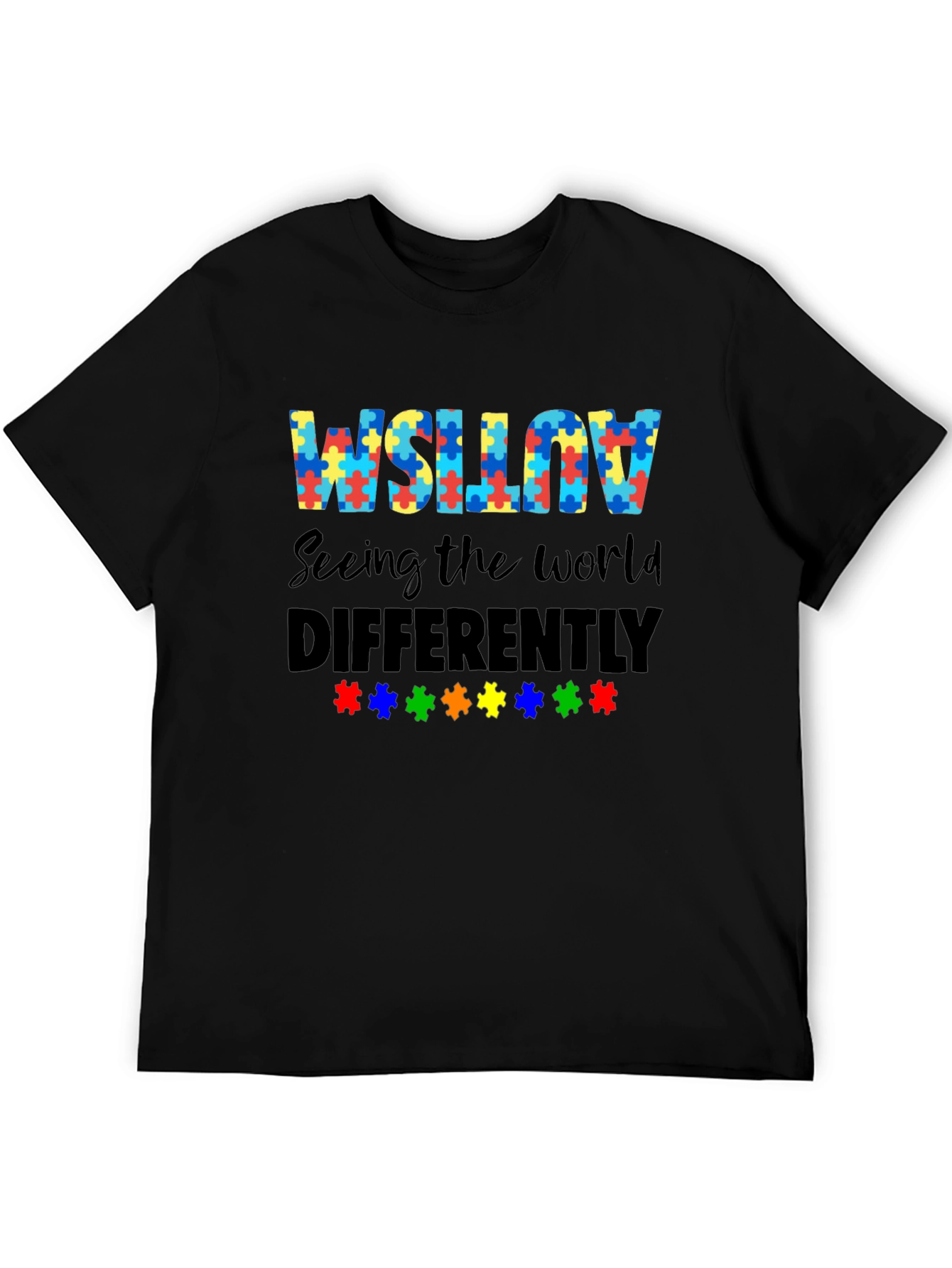Autism Awareness Puzzle Piece Graphic T-Shirt