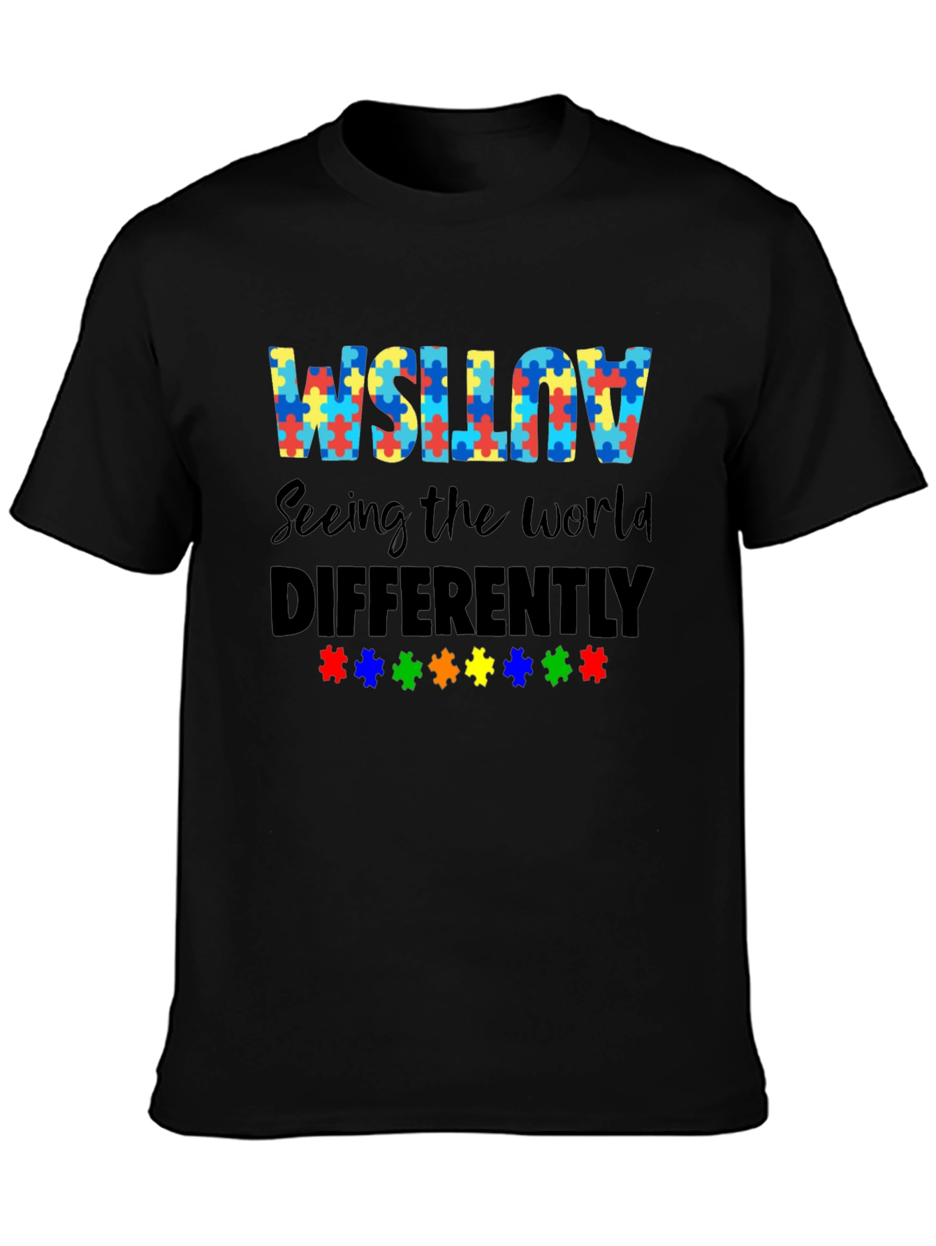 Autism Awareness Puzzle Piece Graphic T-Shirt