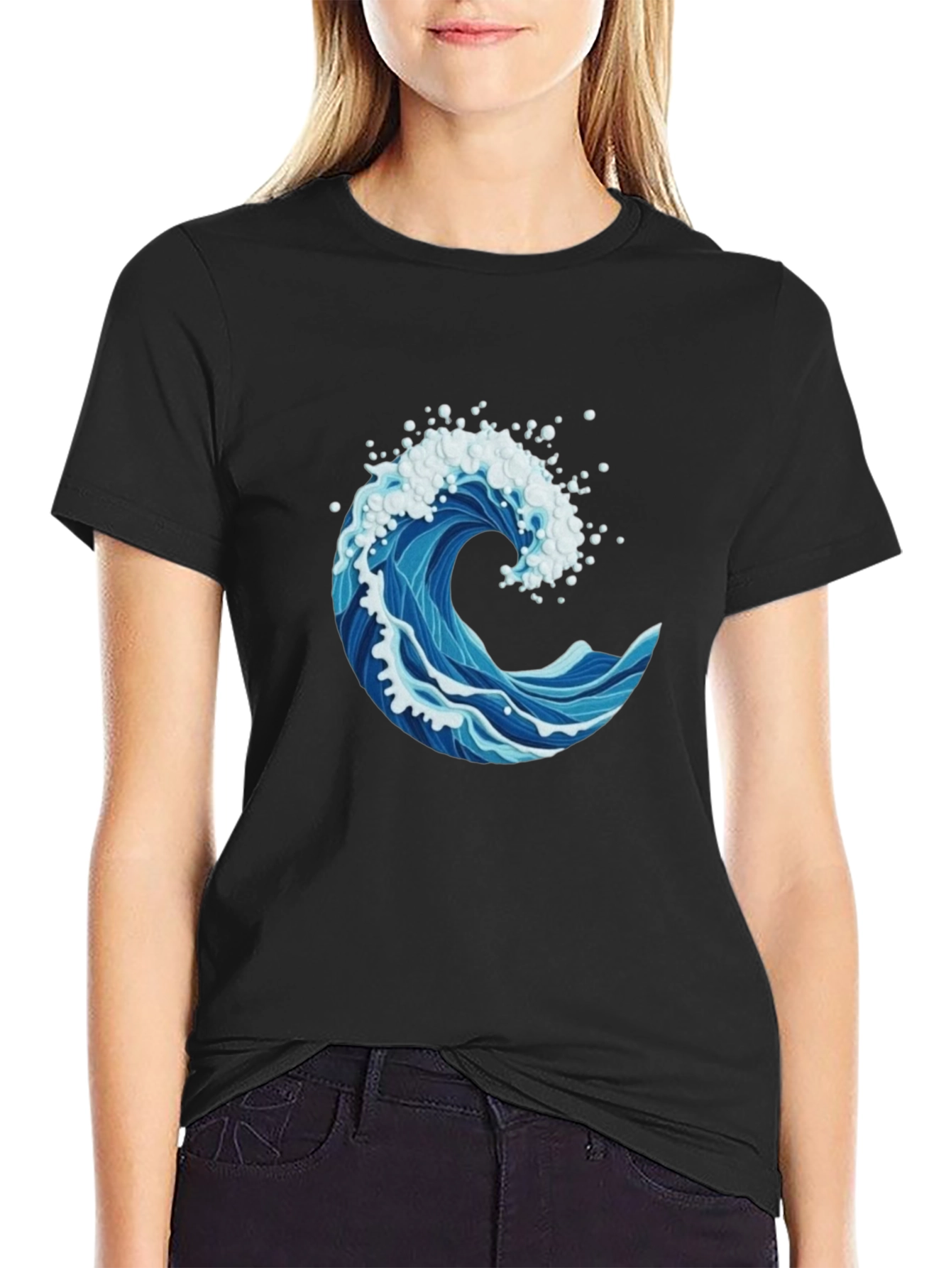 Ocean Wave Graphic Print Mens T-Shirt