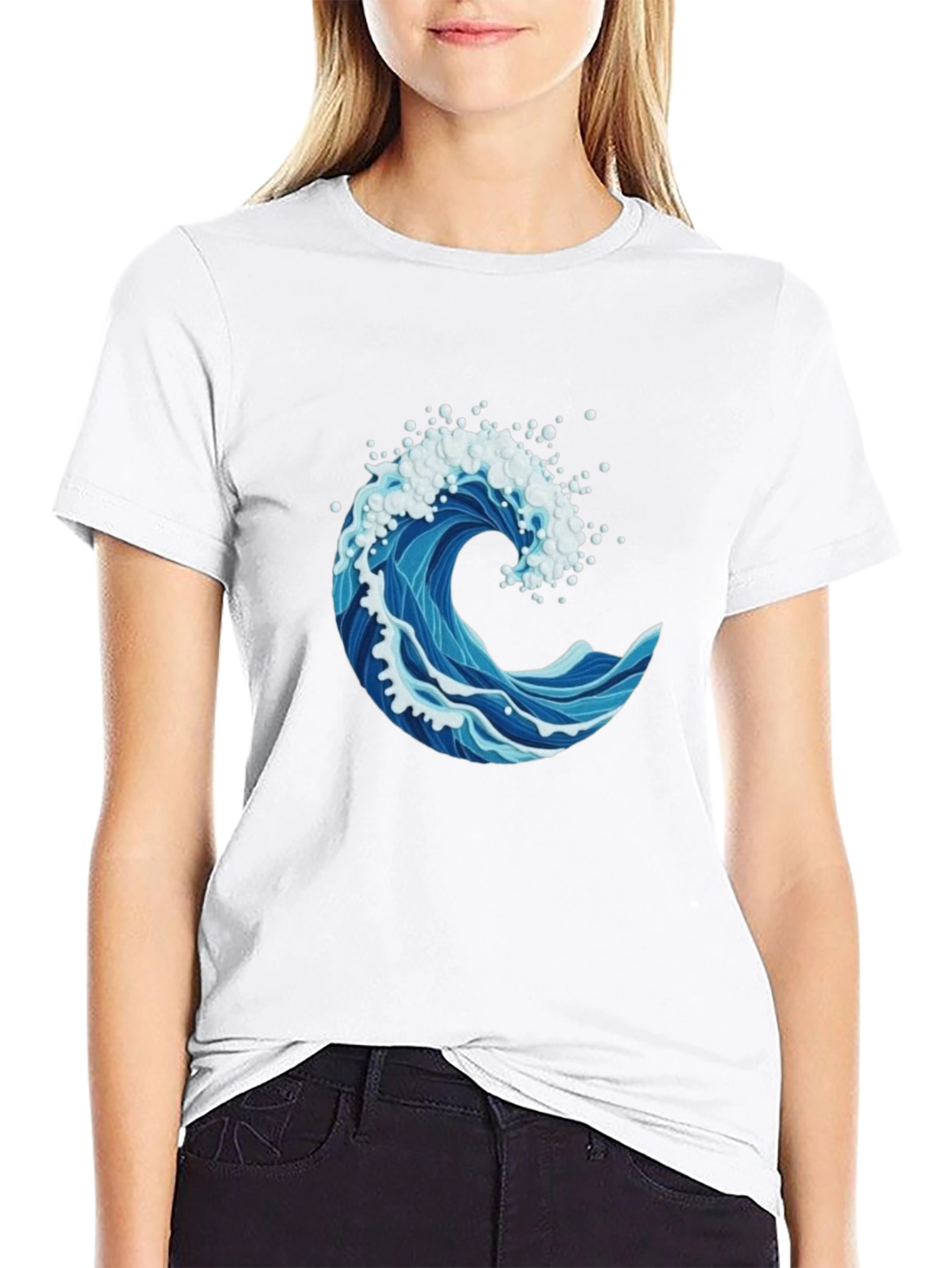 Ocean Wave Graphic Print Mens T-Shirt