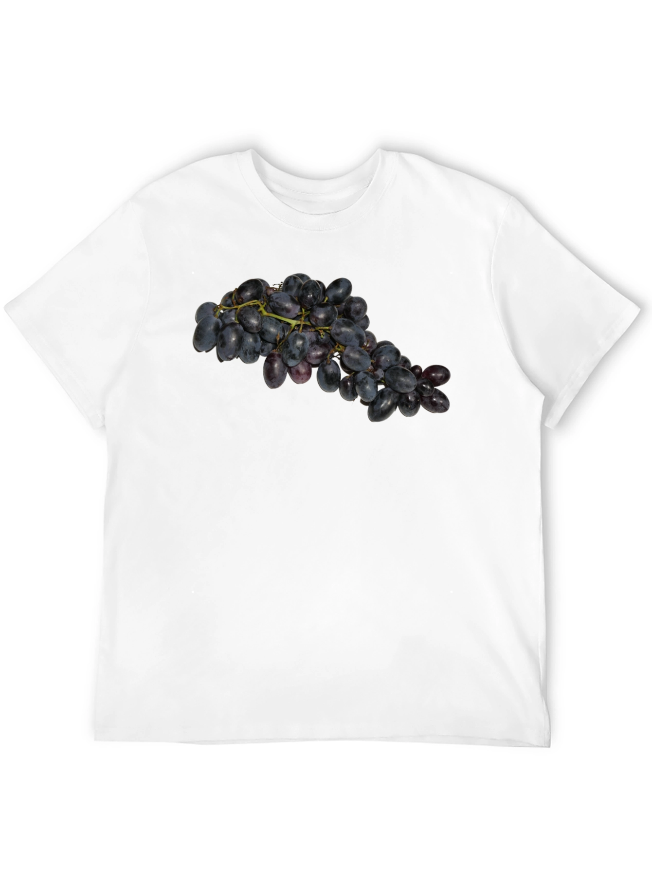 Grape Cluster Graphic Tee - Black Cotton Casual Wear