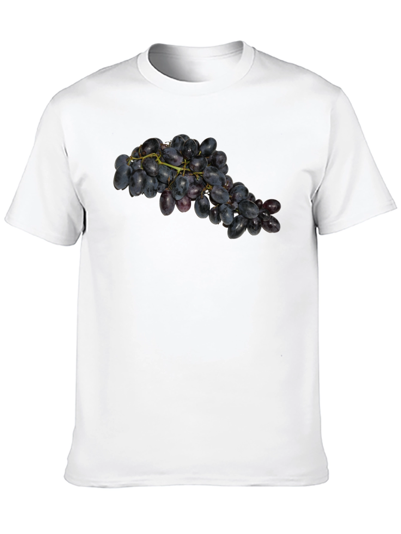 Grape Cluster Graphic Tee - Black Cotton Casual Wear
