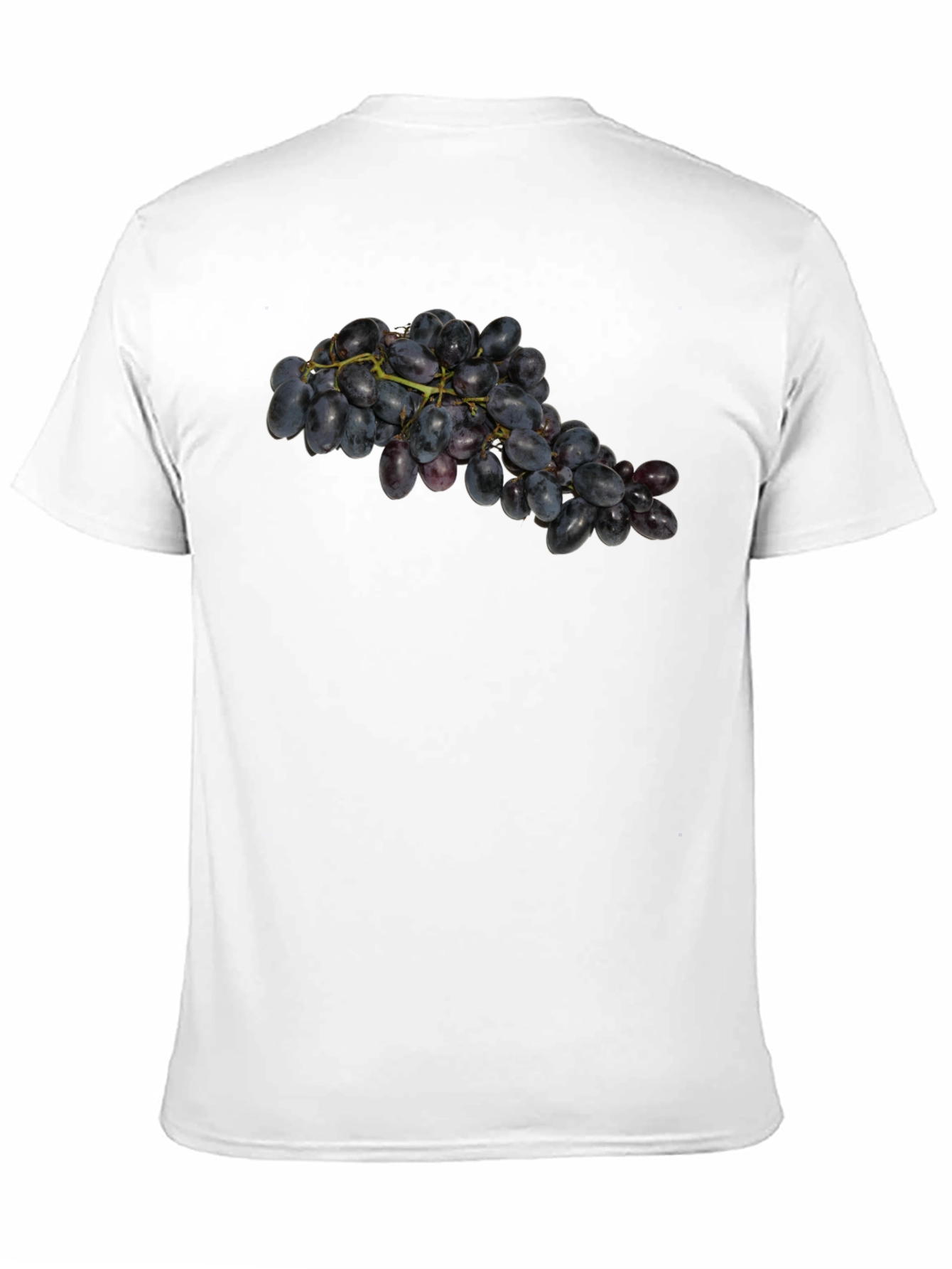 Grape Cluster Graphic Tee - Black Cotton Casual Wear