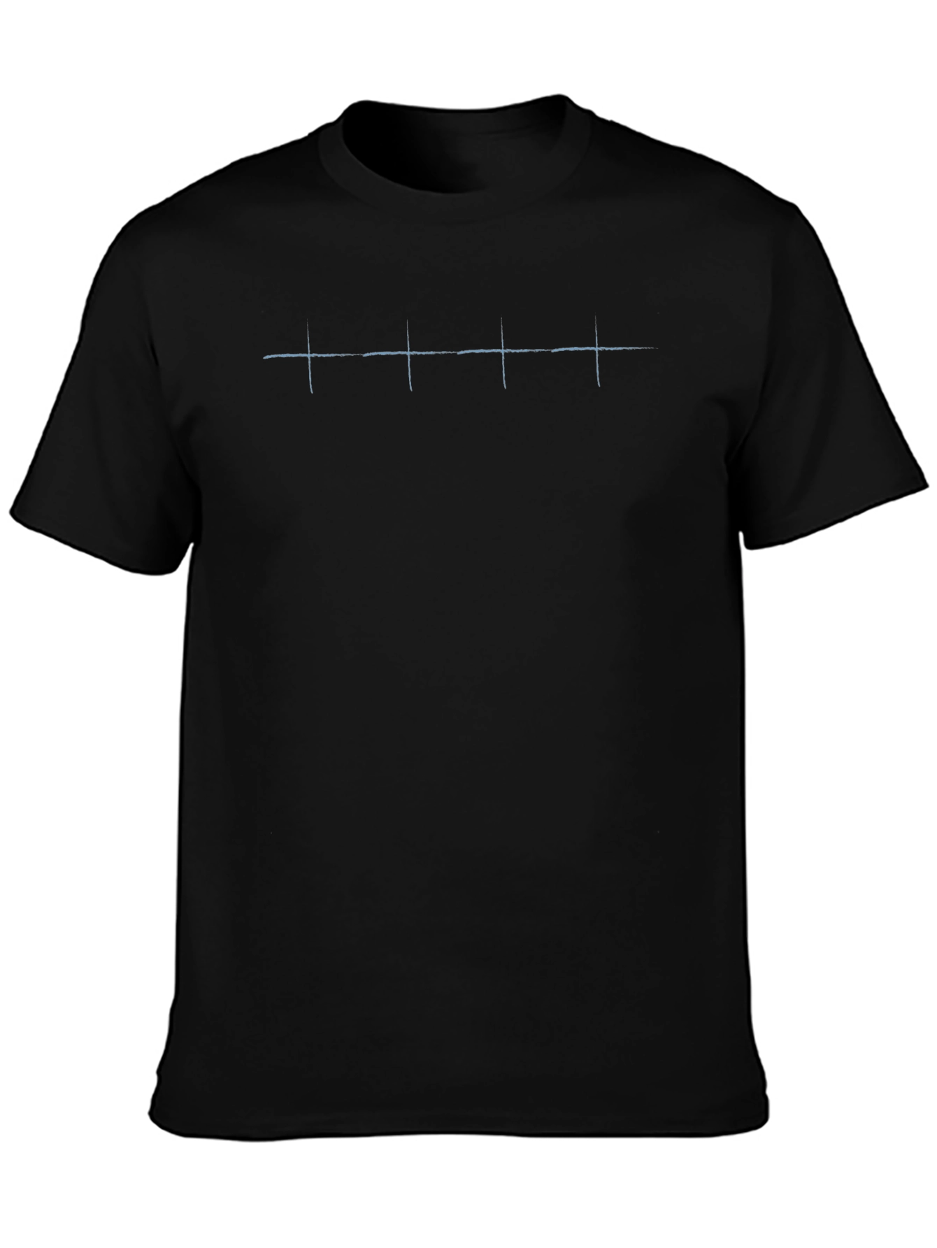 Minimalist Black Tee with Subtle Cross Design