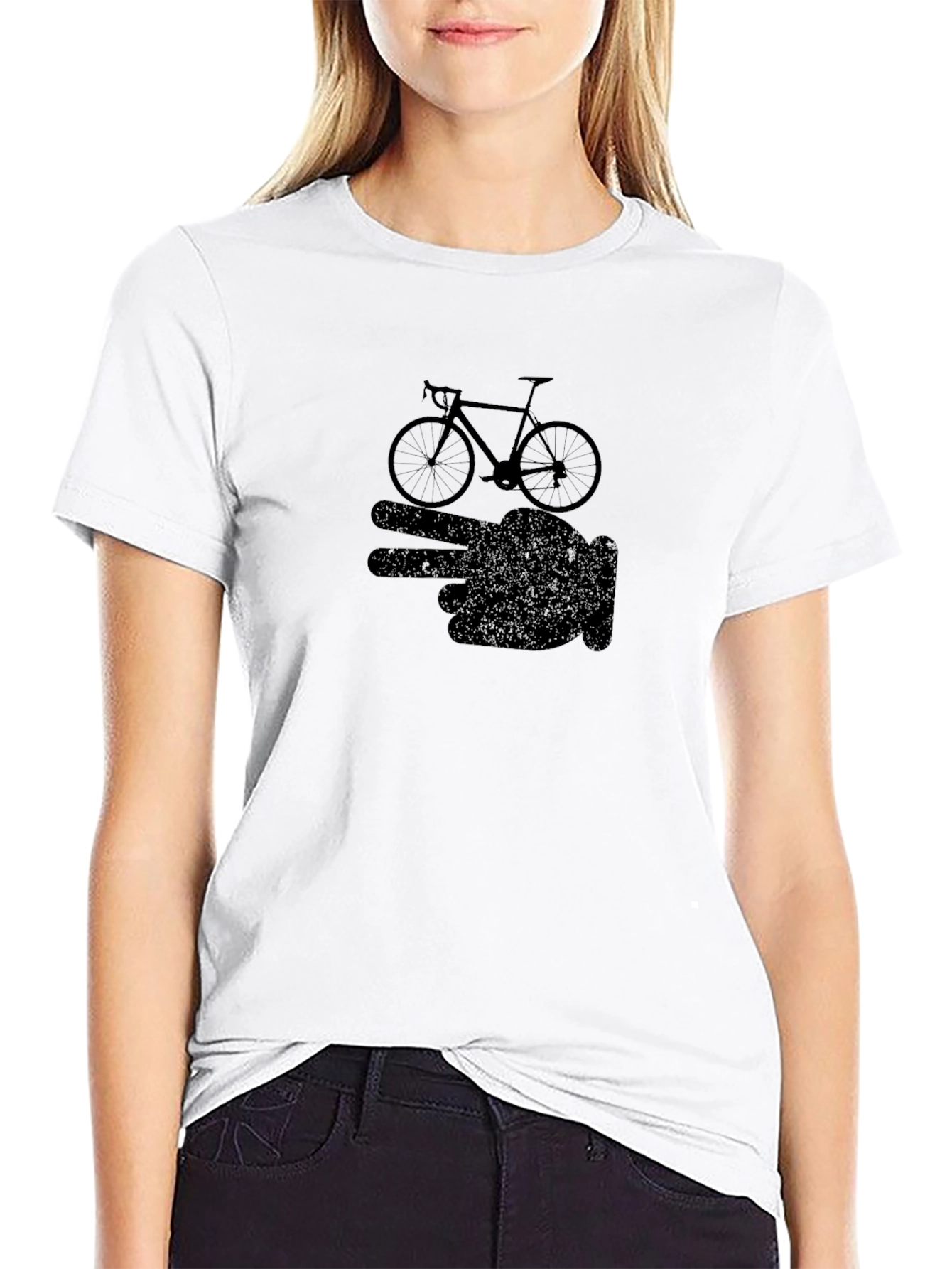 Cycling Hand Sign Graphic Tee - Black