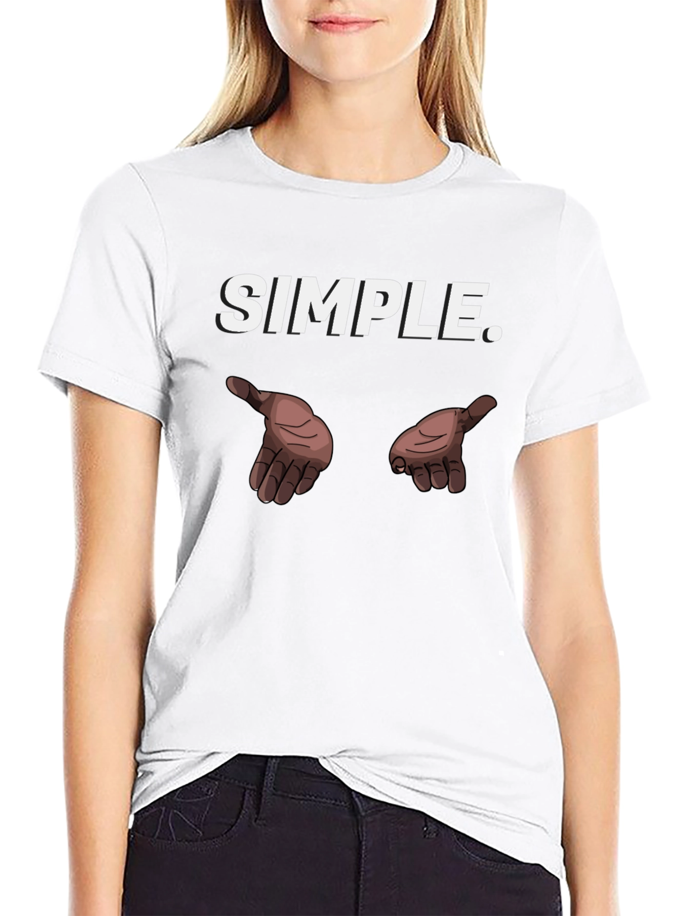 Simple Hands Graphic Black T-Shirt