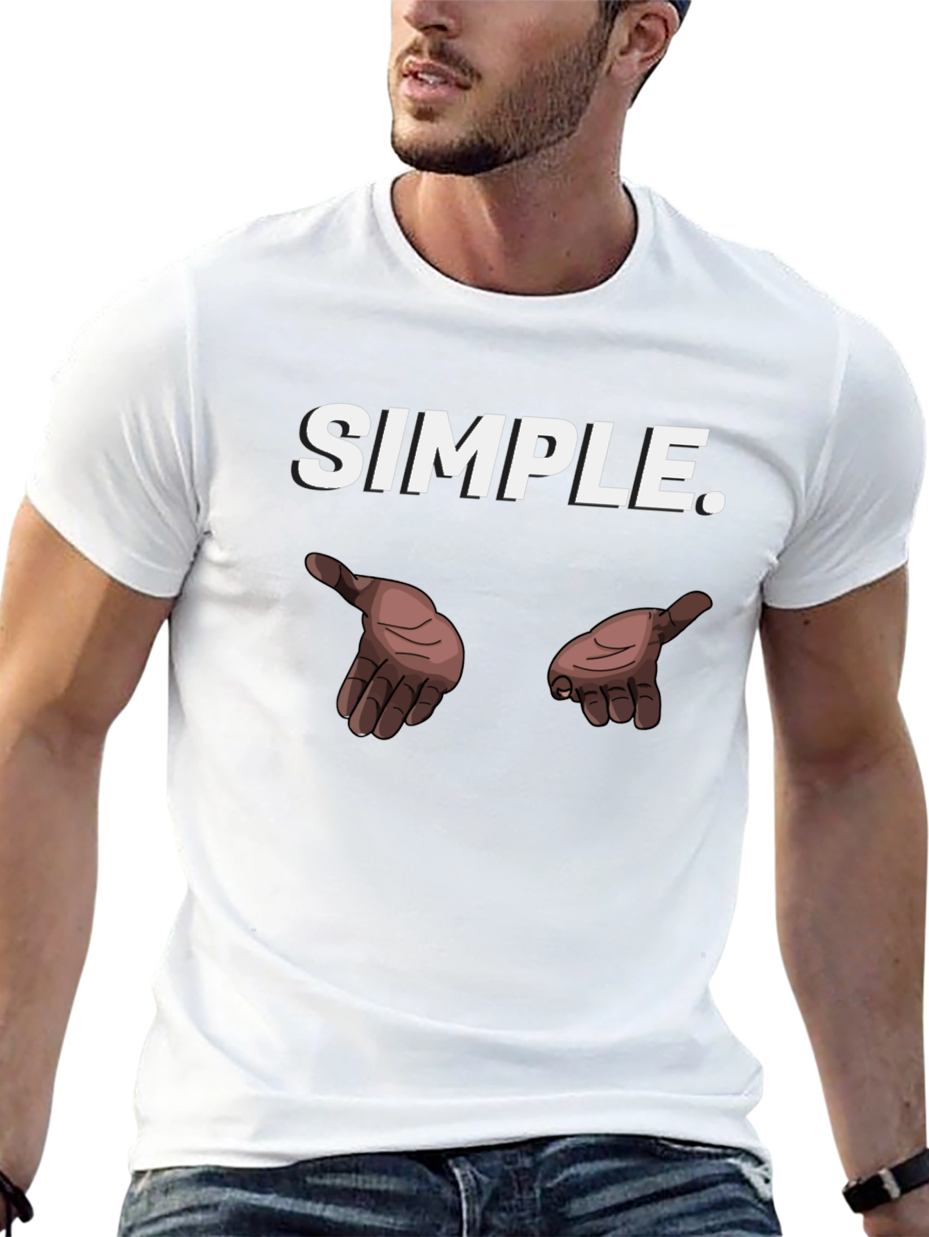 Simple Hands Graphic Black T-Shirt