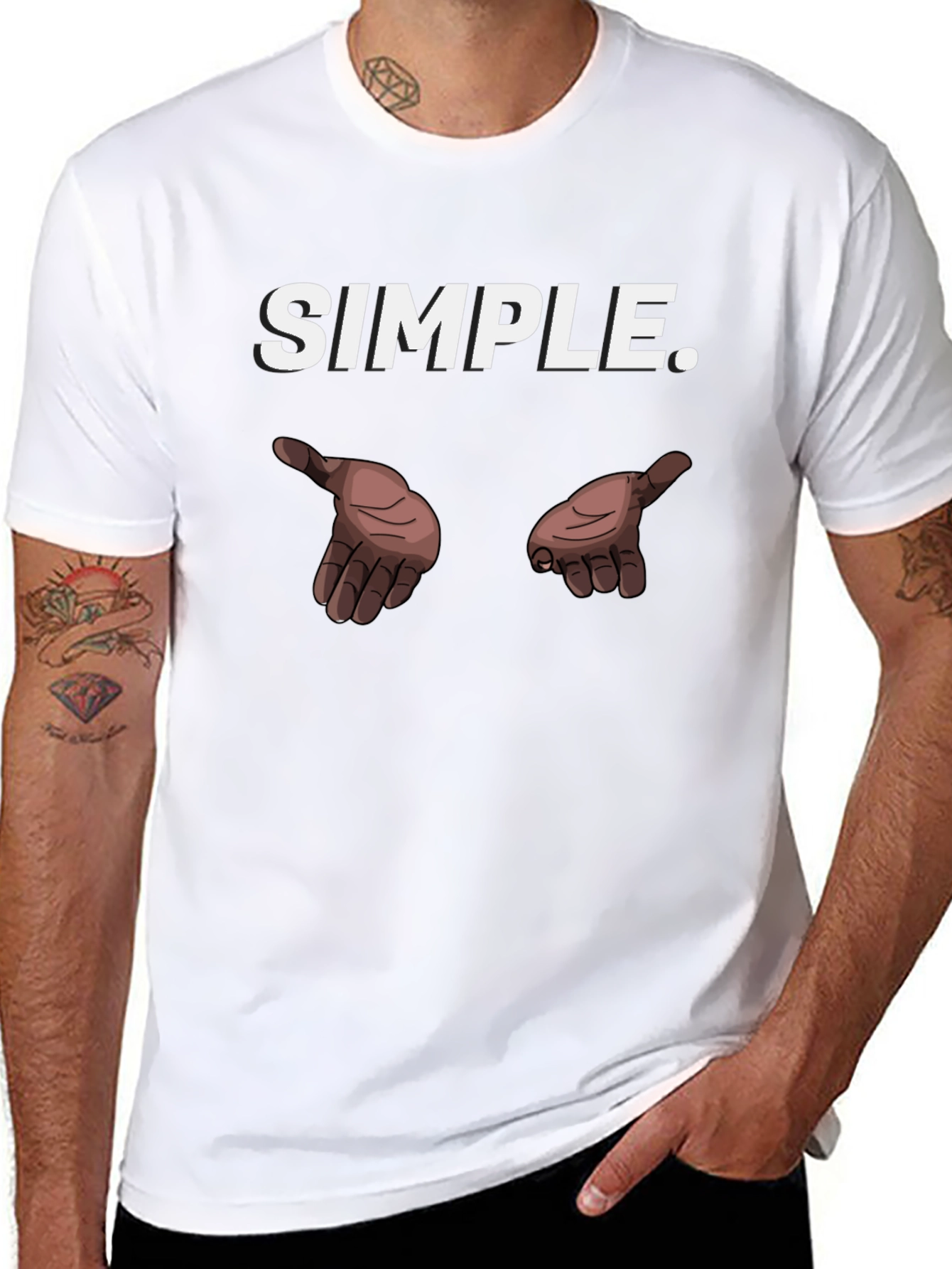 Simple Hands Graphic Black T-Shirt