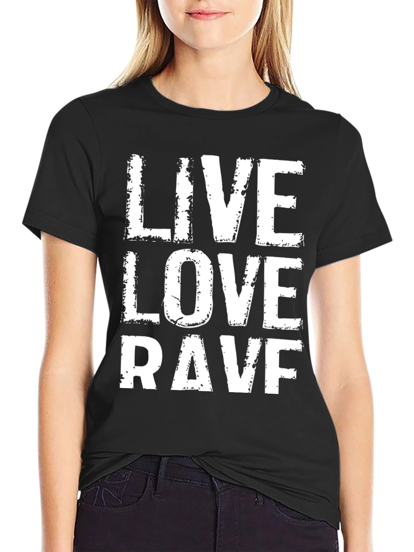 Live Love Rave T-Shirt - Distressed Print