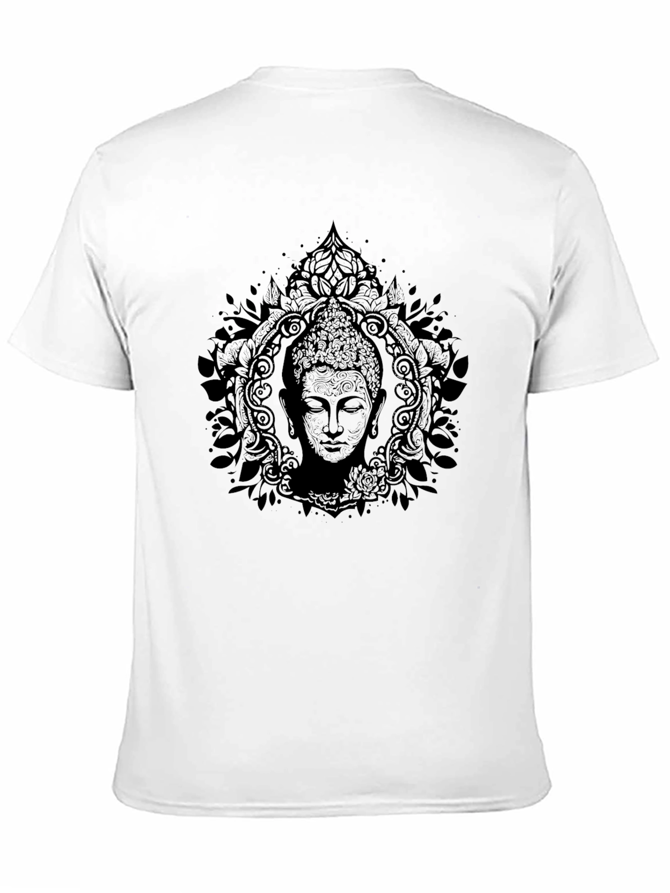 Buddha Mandala Graphic Tee - Black Cotton T-Shirt