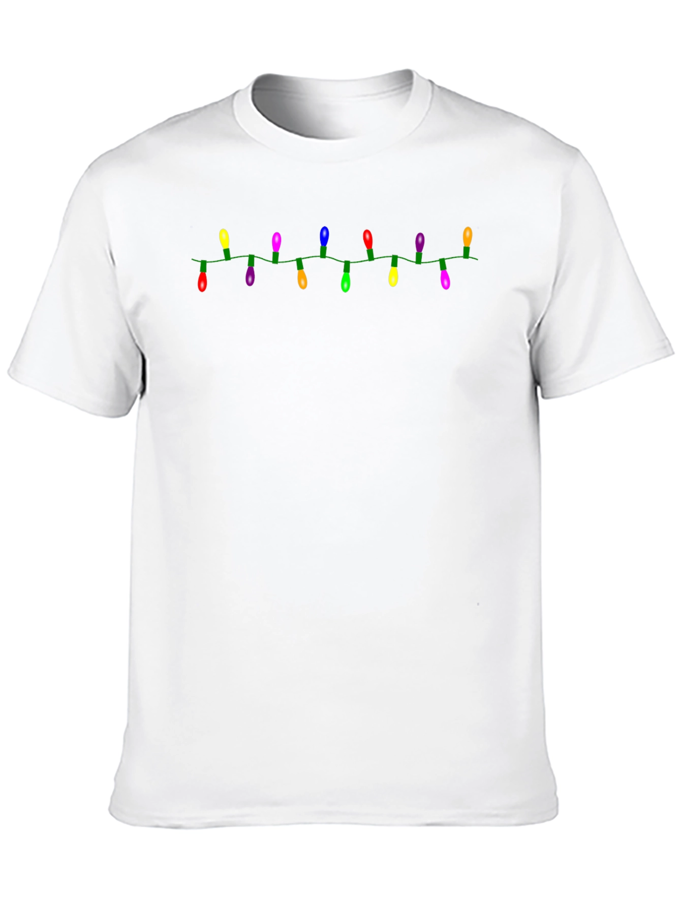 Festive Christmas Lights Graphic Tee - Black
